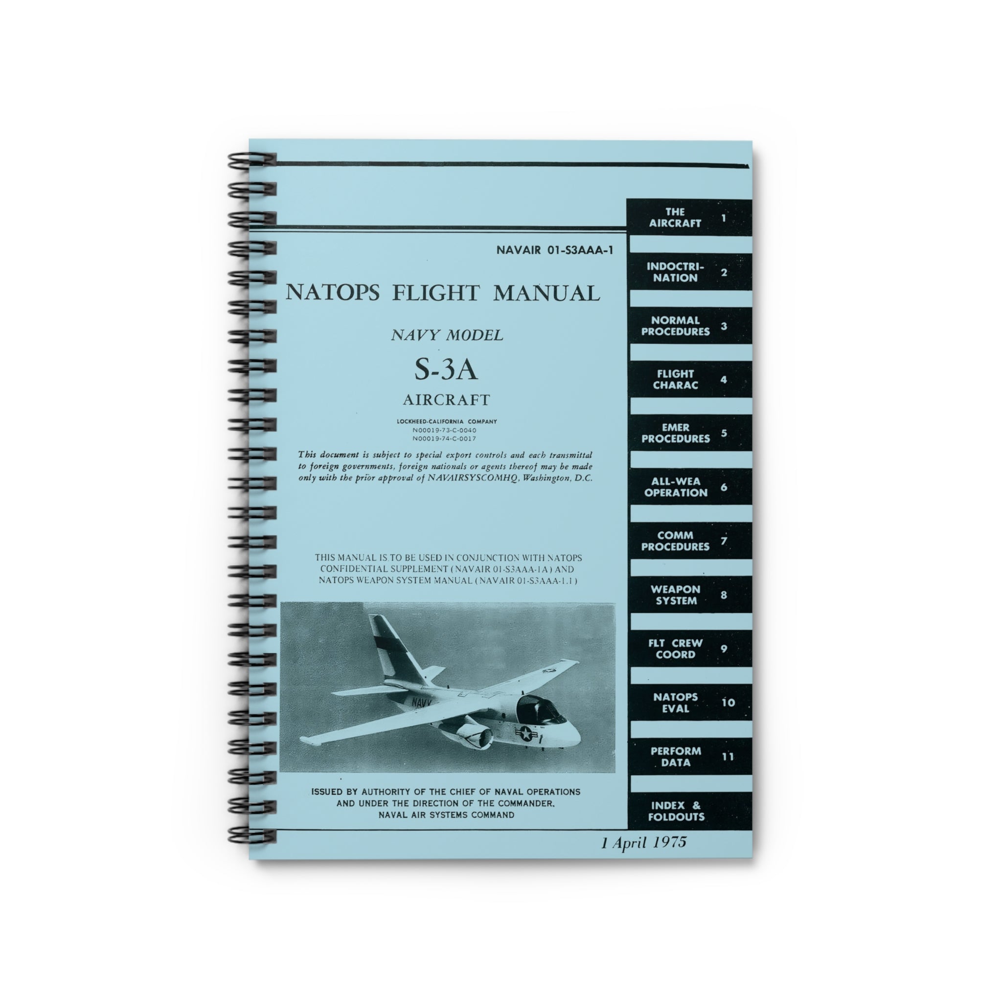 S-3 Viking NATOPS Inspired Spiral Notebook