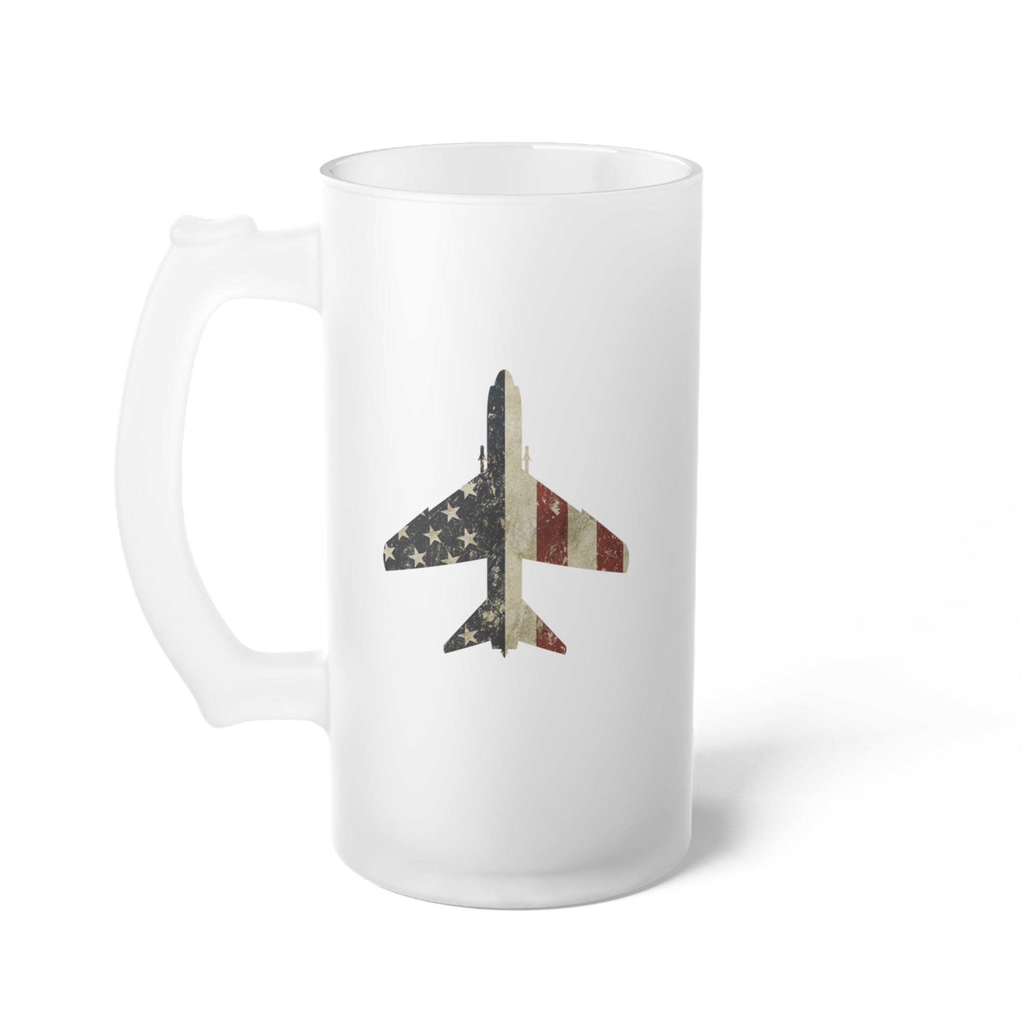 A-7 Corsair II Frosted Glass 16oz (473ml) Beer Mug - I Love a Hangar