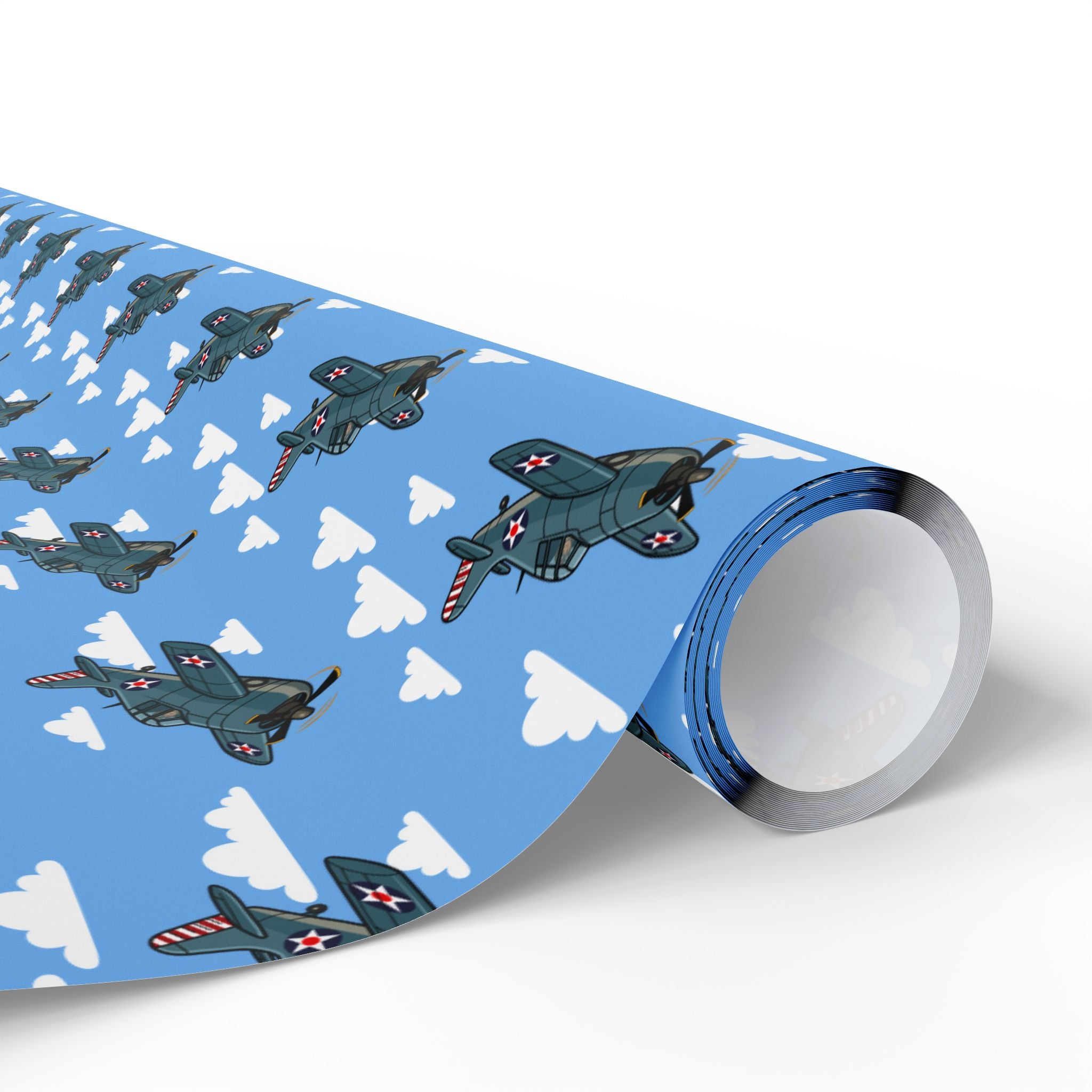 F4F Wildcat Wrapping Paper - Light Blue - I Love a Hangar