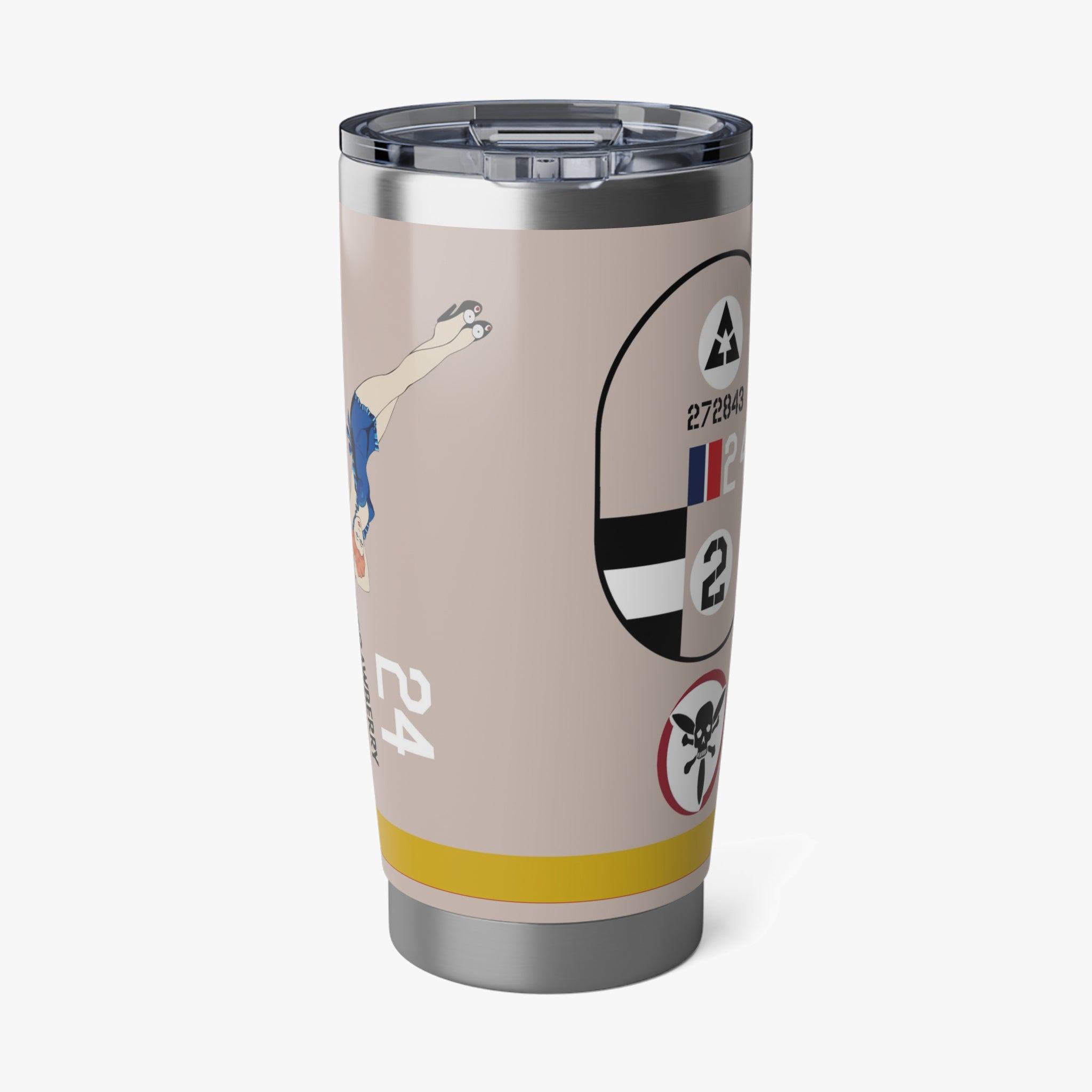 B-24 "Strawberry Bitch" 20oz (590ml) Stainless Steel Tumbler - I Love a Hangar