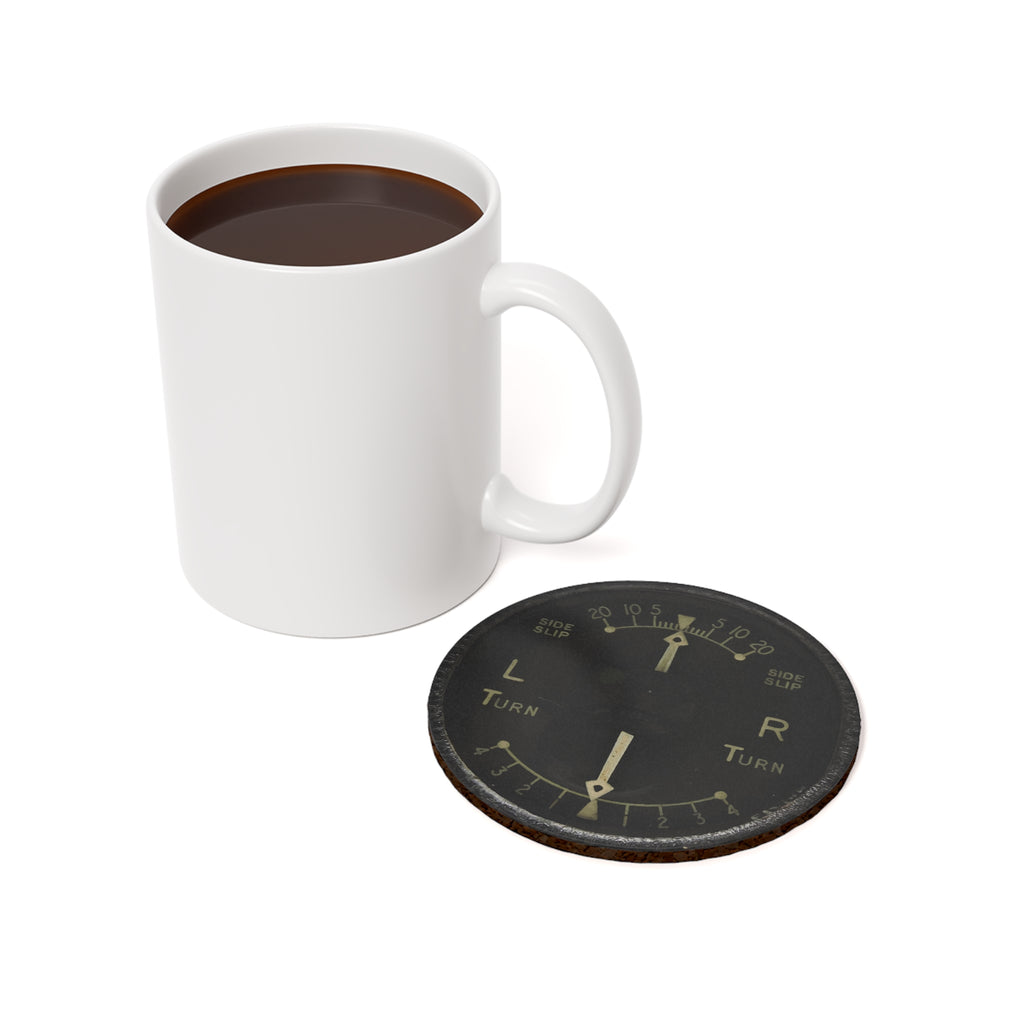 WW2 Turn & Slip Indicator Cork Back Coaster - I Love a Hangar