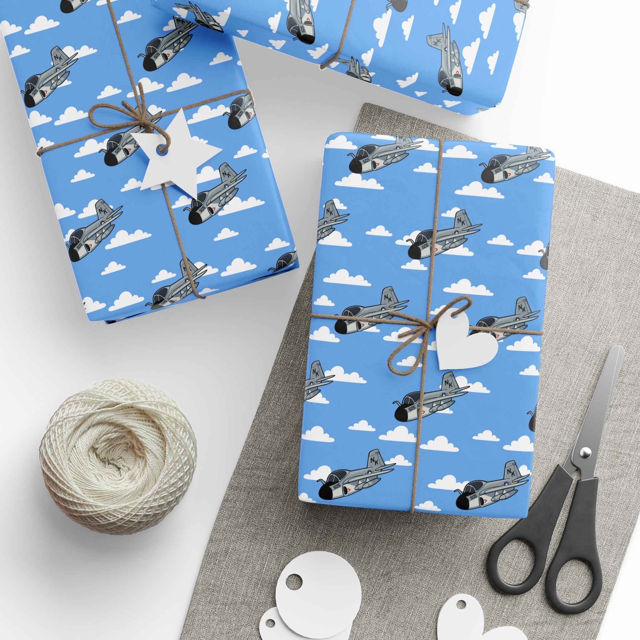 A-6 Intruder Wrapping Paper - Light Blue - I Love a Hangar