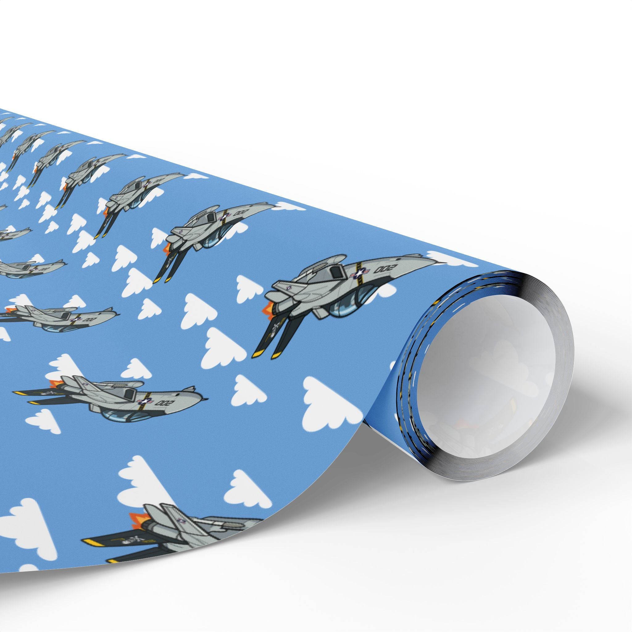 F-14 Tomcat Wrapping Paper -  Light Blue - I Love a Hangar