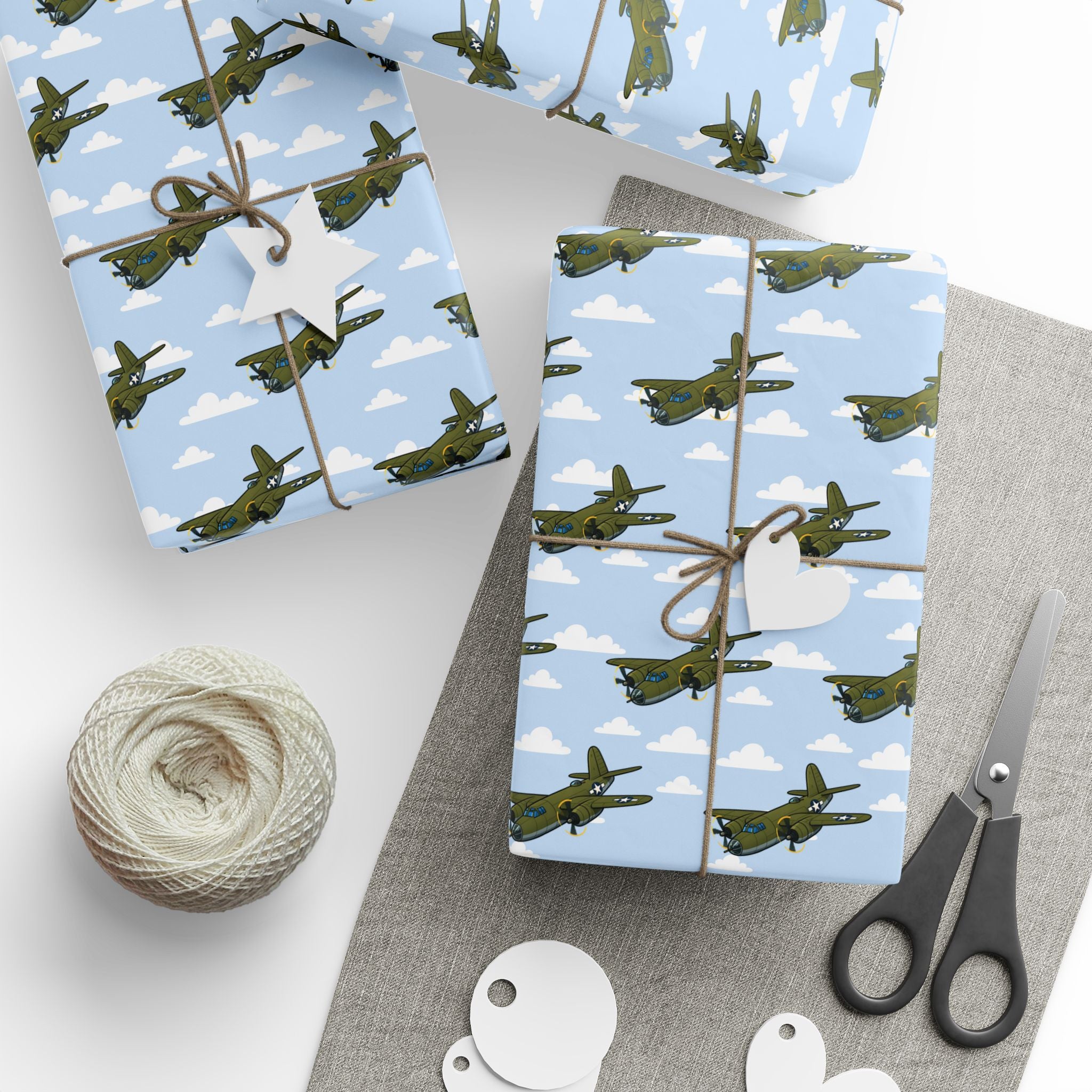 B-26 Marauder Wrapping Paper -  Sky Blue