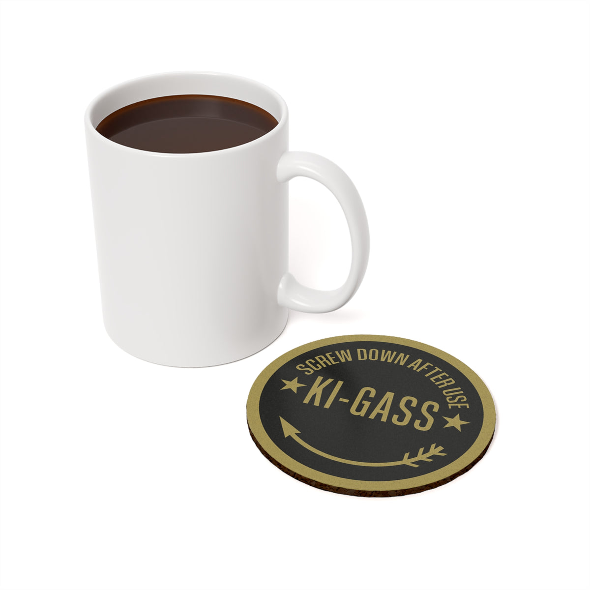 KI-GASS Fuel Primer Cork Back Coaster - I Love a Hangar