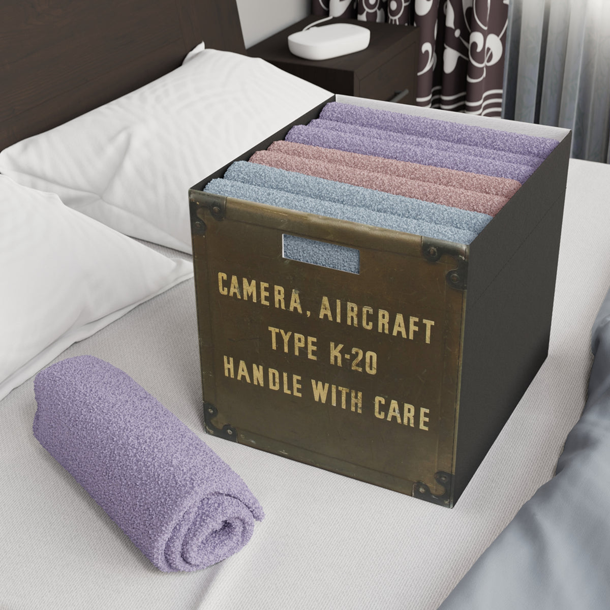 Vintage Style USAAF Aircraft Camera Felt Storage Box - I Love a Hangar