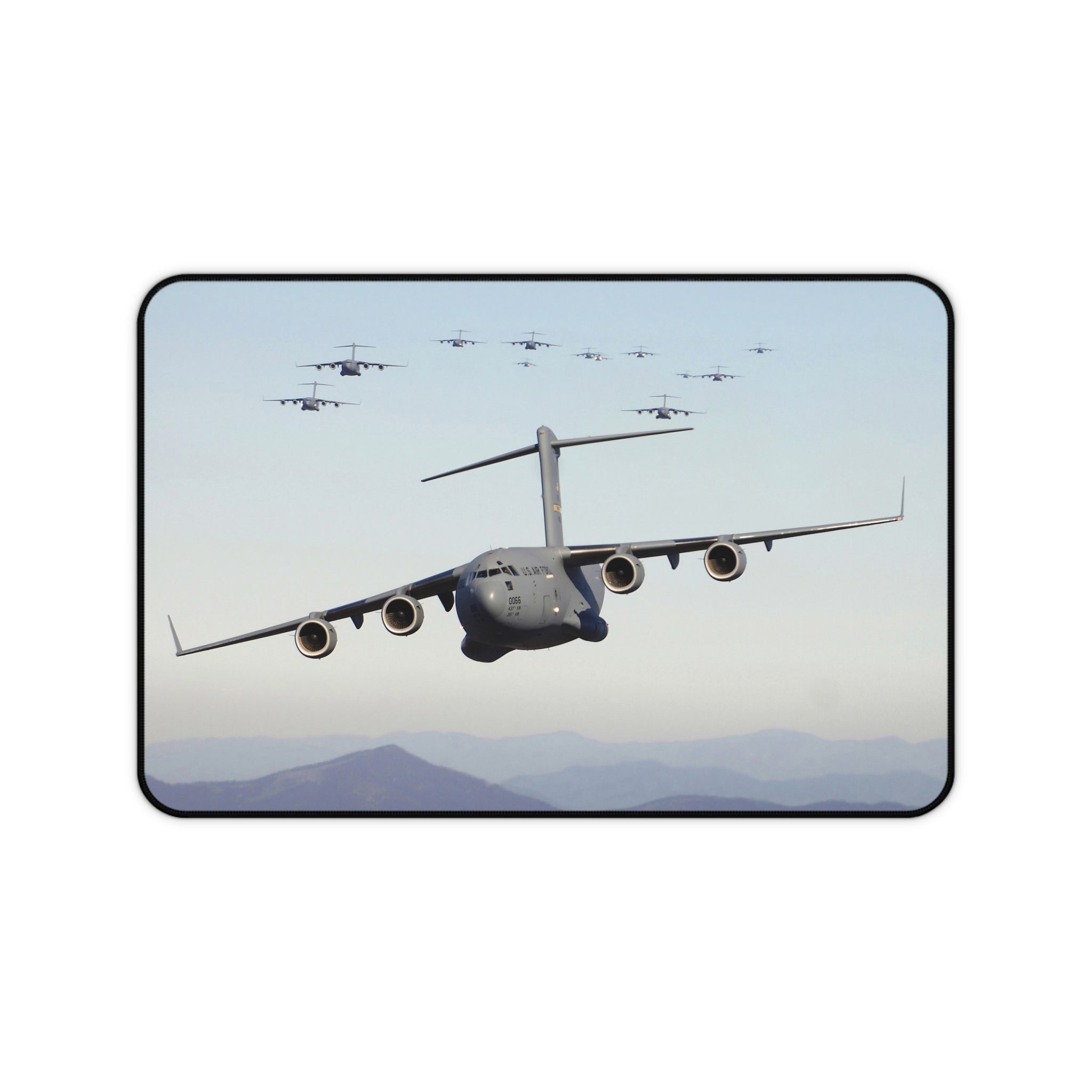 C-17 Globemaster Formation Desk Mat - I Love a Hangar