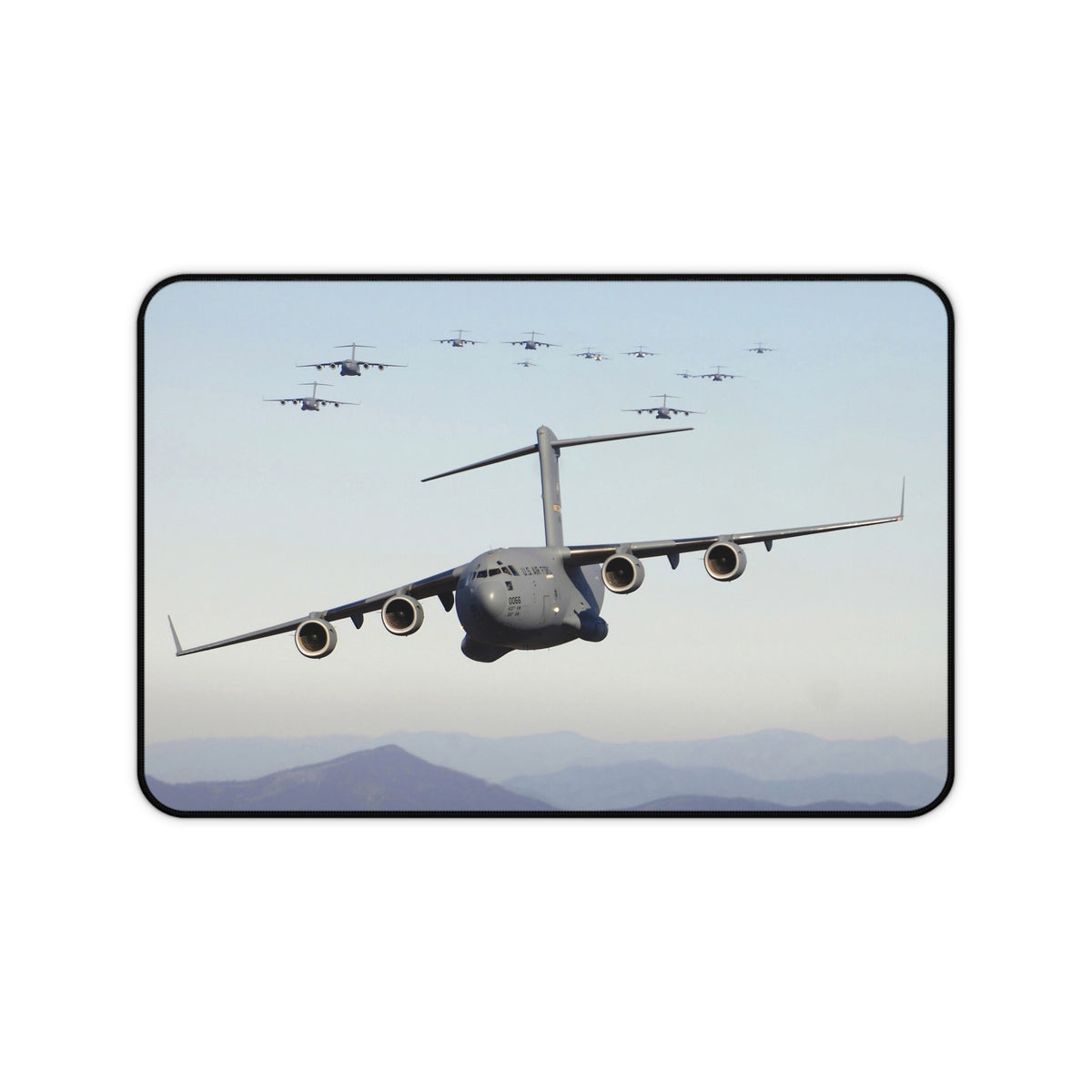 C-17 Globemaster Formation Desk Mat - I Love a Hangar