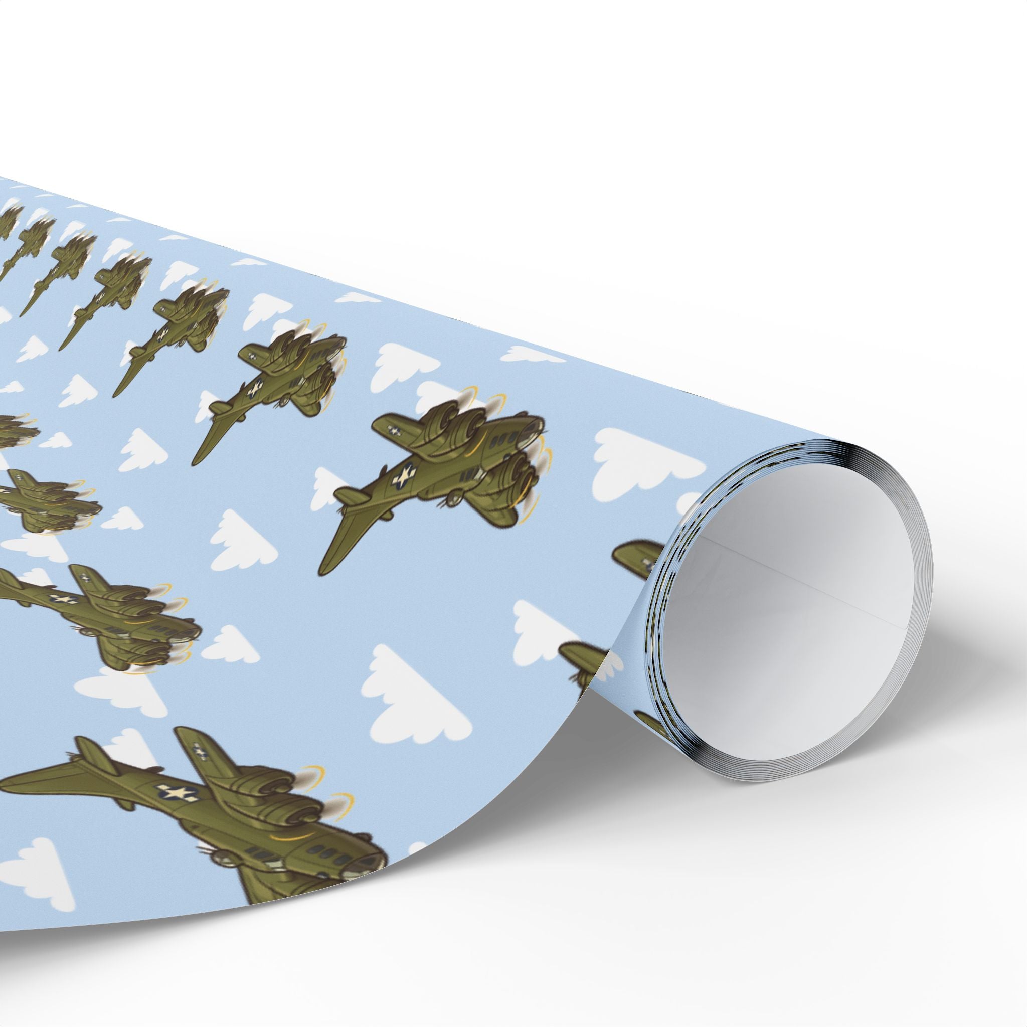 B-17 Flying Fortress Wrapping Paper -  Sky Blue