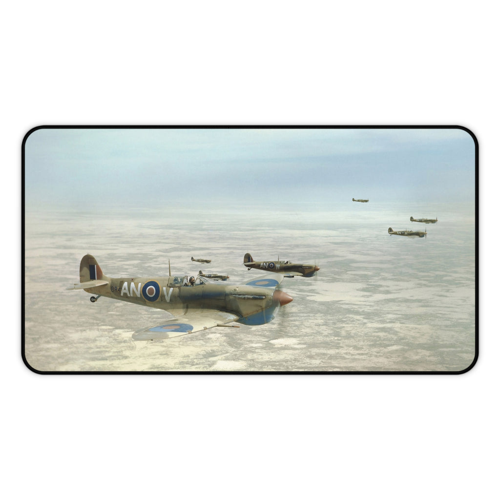 Spitfire of No. 417 Squadron RCAF Desk Mat - I Love a Hangar