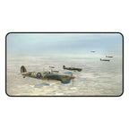 Spitfire of No. 417 Squadron RCAF Desk Mat - I Love a Hangar