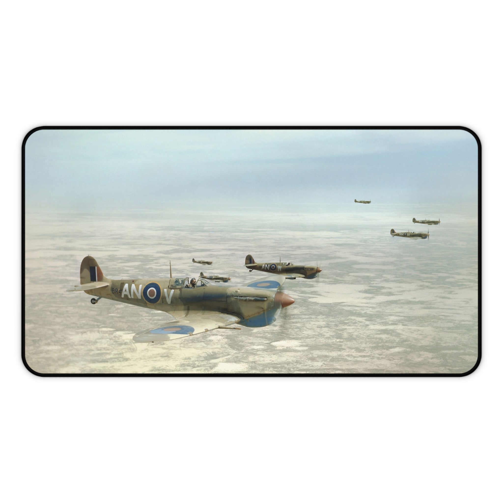 Spitfire of No. 417 Squadron RCAF Desk Mat - I Love a Hangar