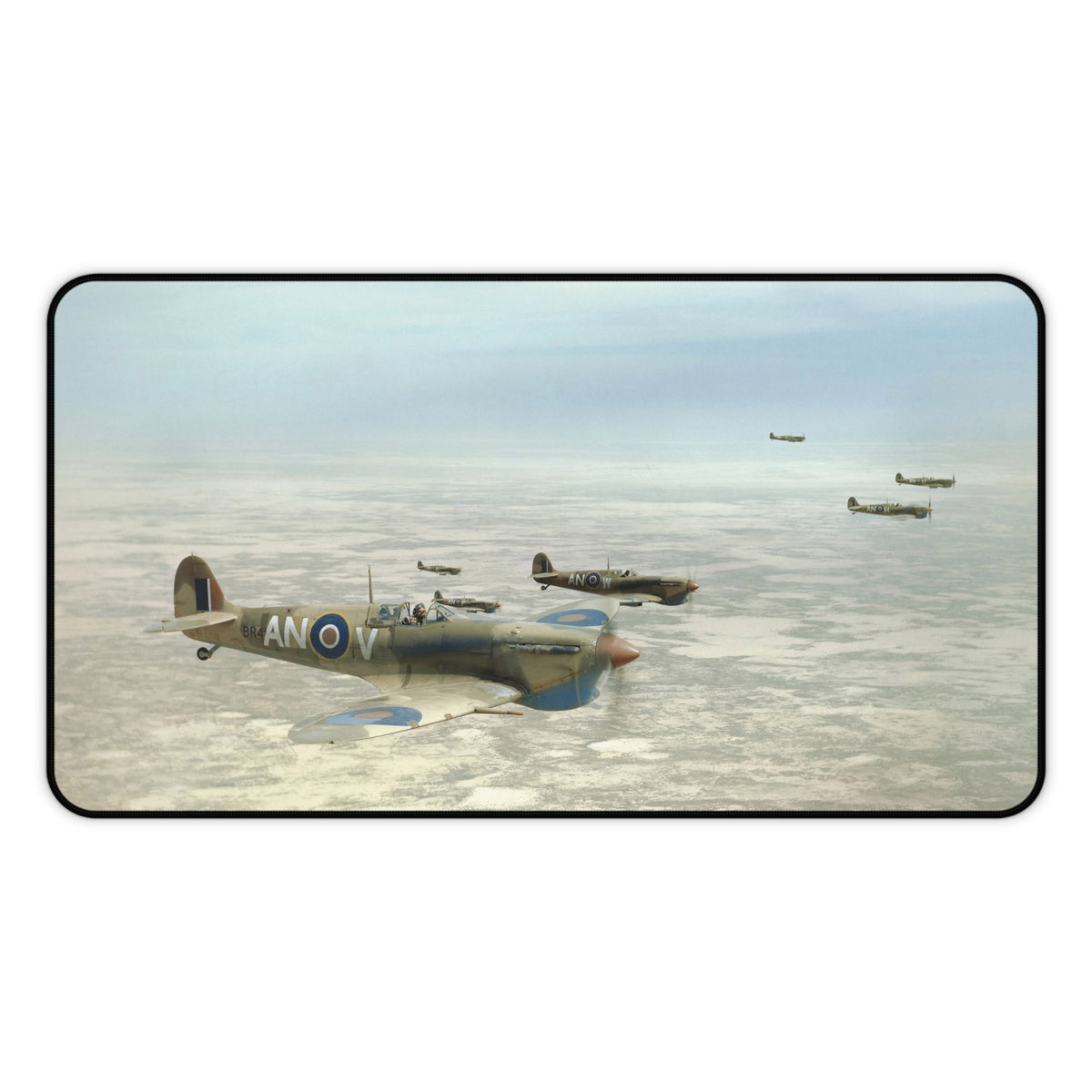 Spitfire of No. 417 Squadron RCAF Desk Mat - I Love a Hangar