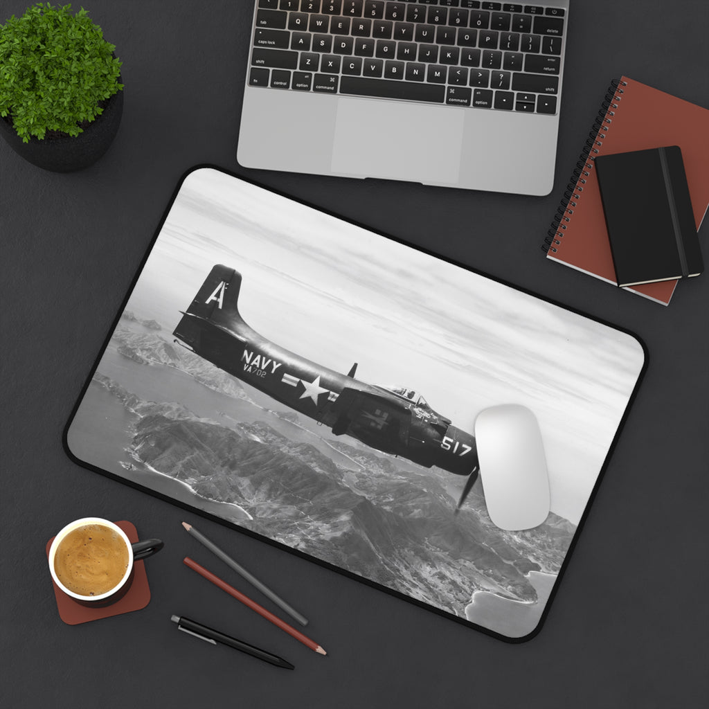 AD-2 Skyraider Desk Mat - I Love a Hangar