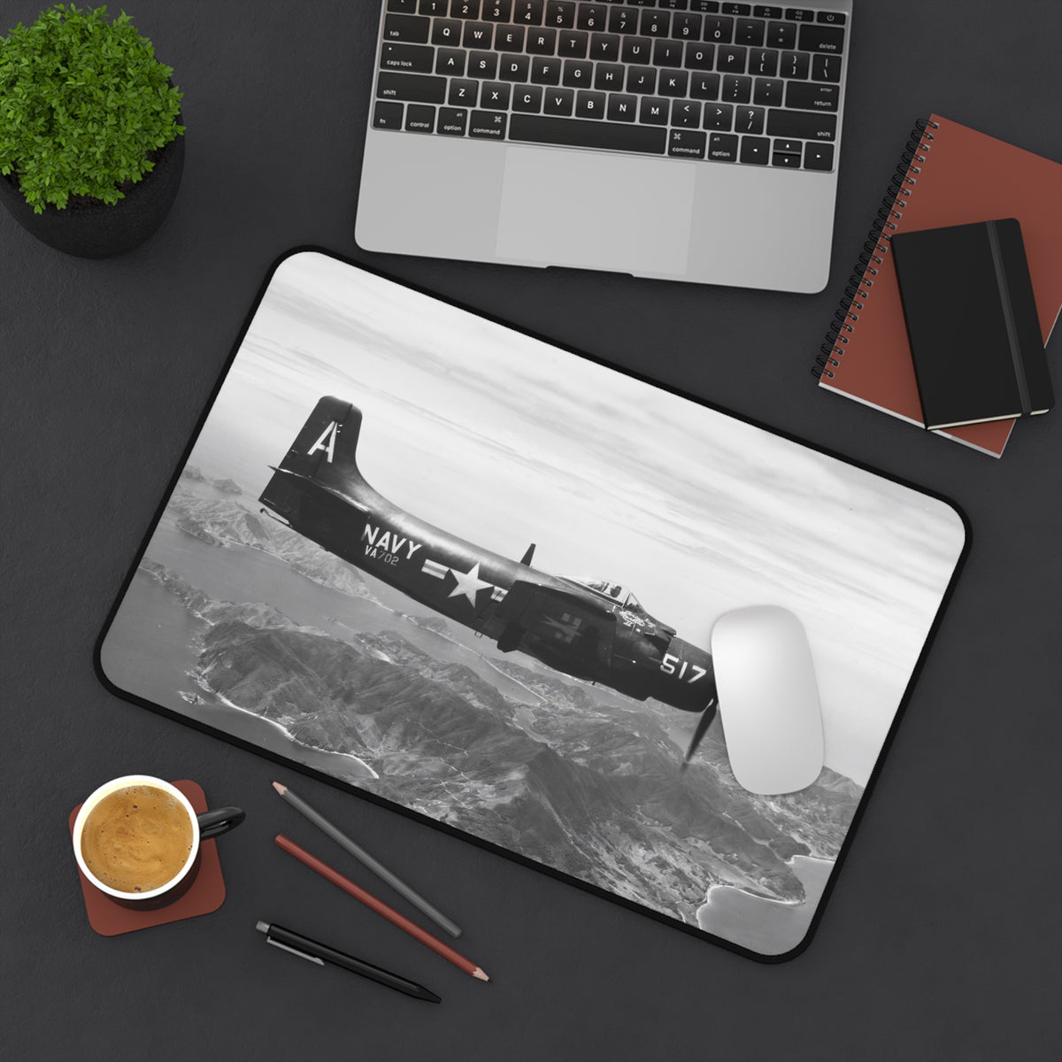 AD-2 Skyraider Desk Mat - I Love a Hangar