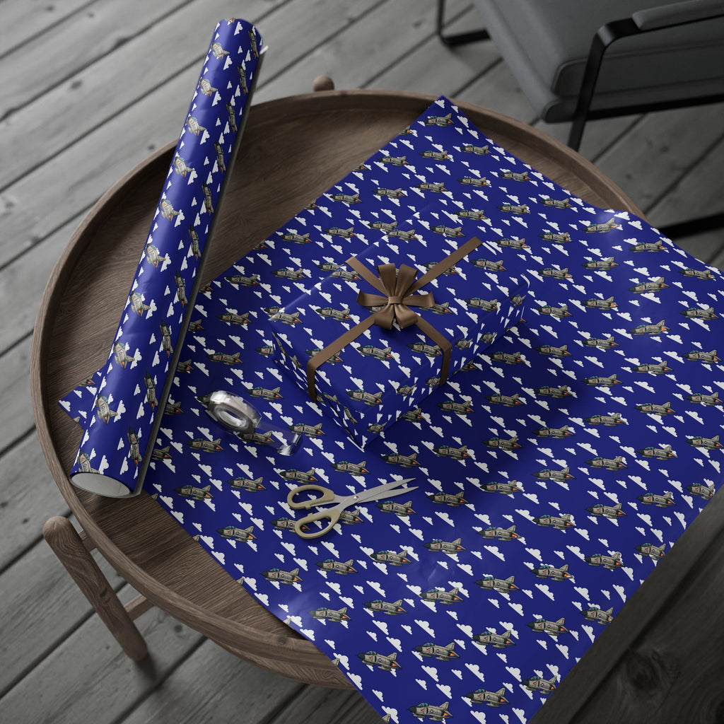 F-4 Phantom Wrapping Paper - Blue - I Love a Hangar