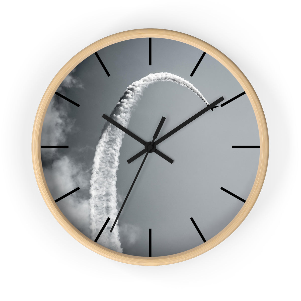 Black & White Wall Aerobatic Clock - I Love a Hangar