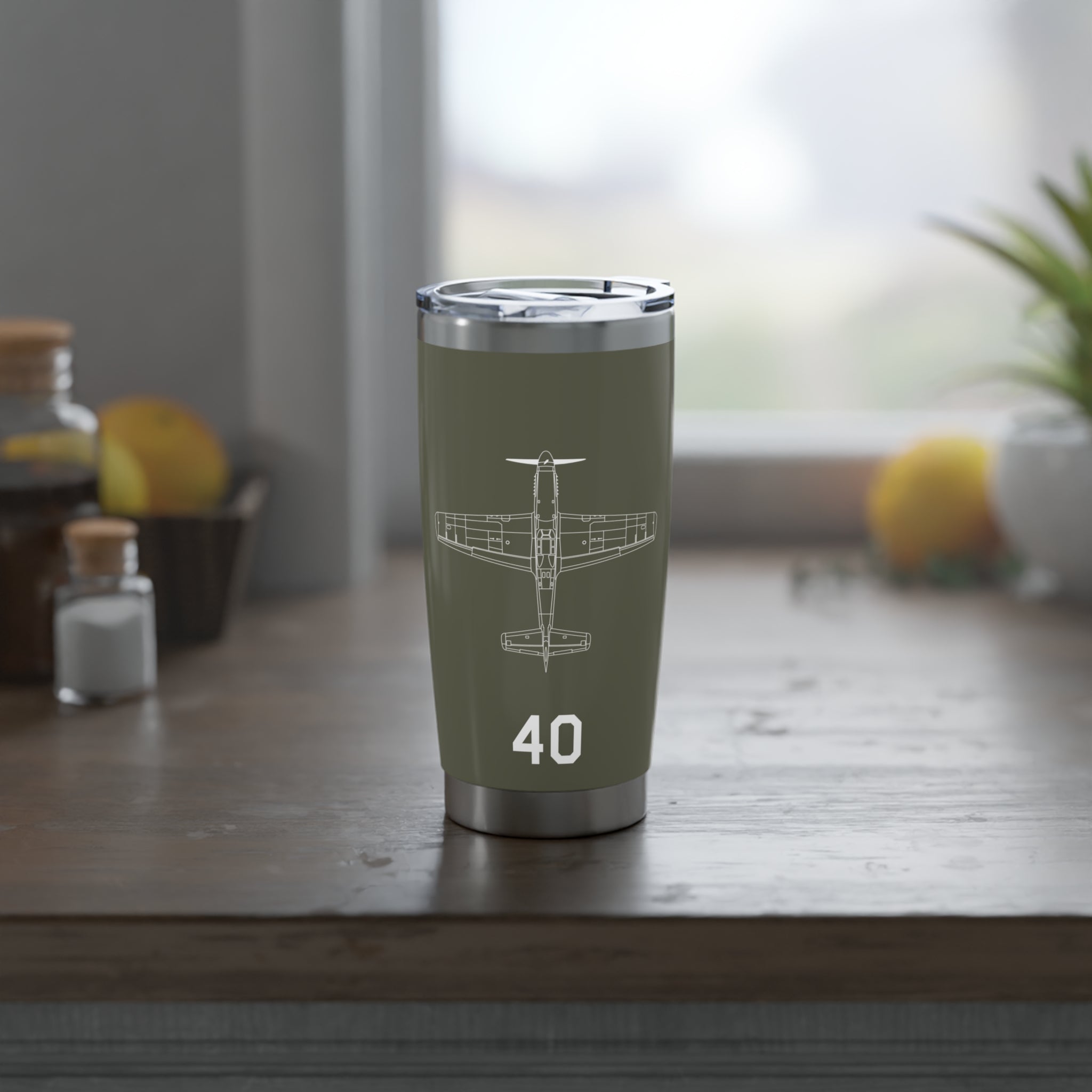 P-51 "Tommy's Dad" 20oz (590ml) Stainless Steel Tumbler - I Love a Hangar