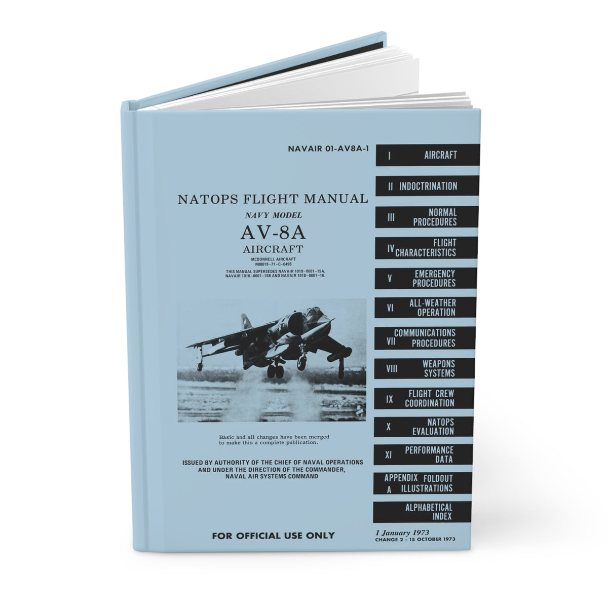 AV-8A NATOPS Inspired Hardcover Journal