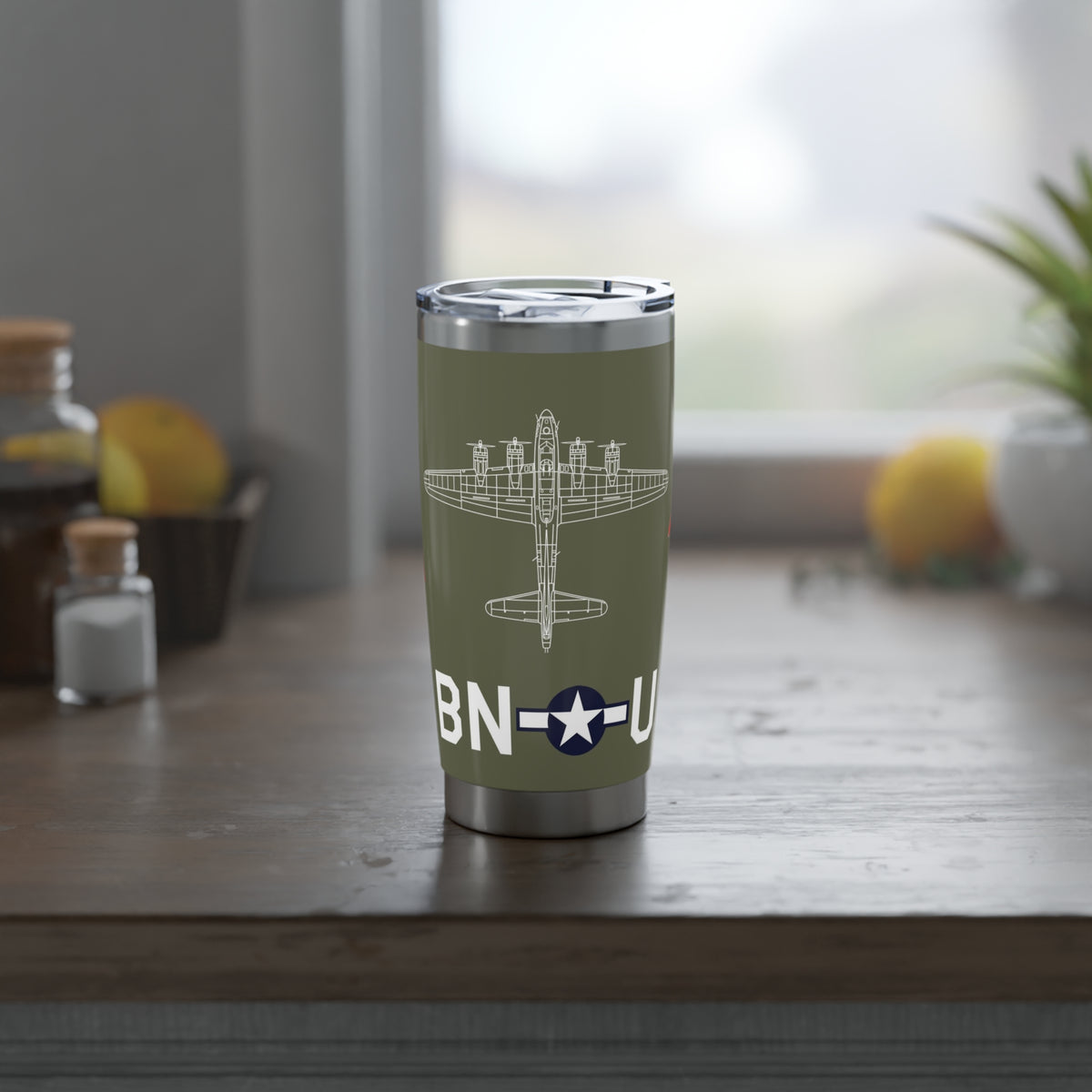 B-17 "Thunder Bird" Inspired 20oz (590ml) Stainless Steel Tumbler - I Love a Hangar
