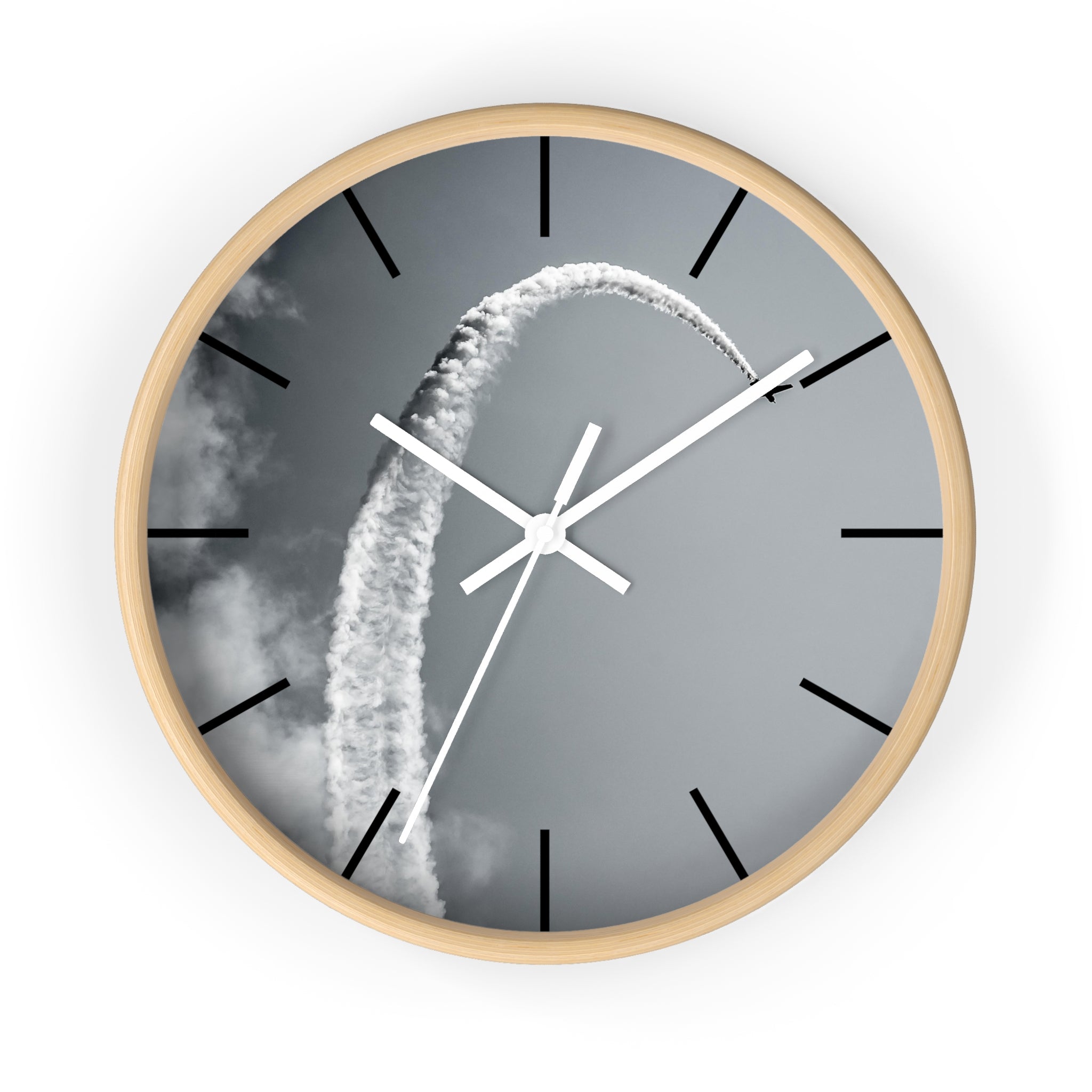 Black & White Wall Aerobatic Clock - I Love a Hangar