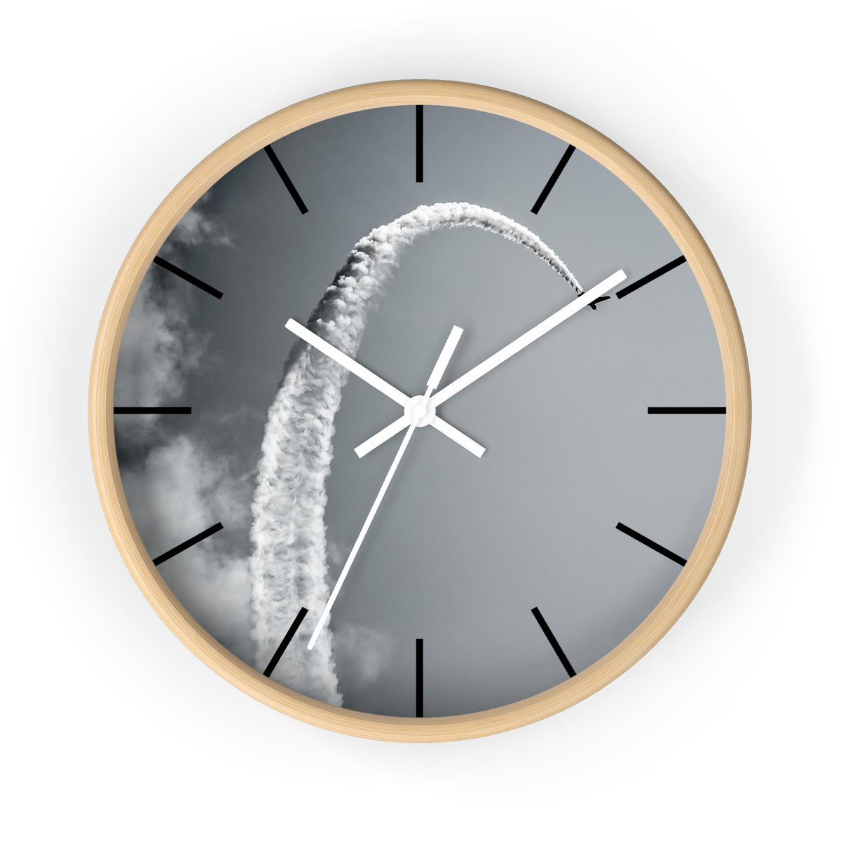 Black & White Wall Aerobatic Clock - I Love a Hangar