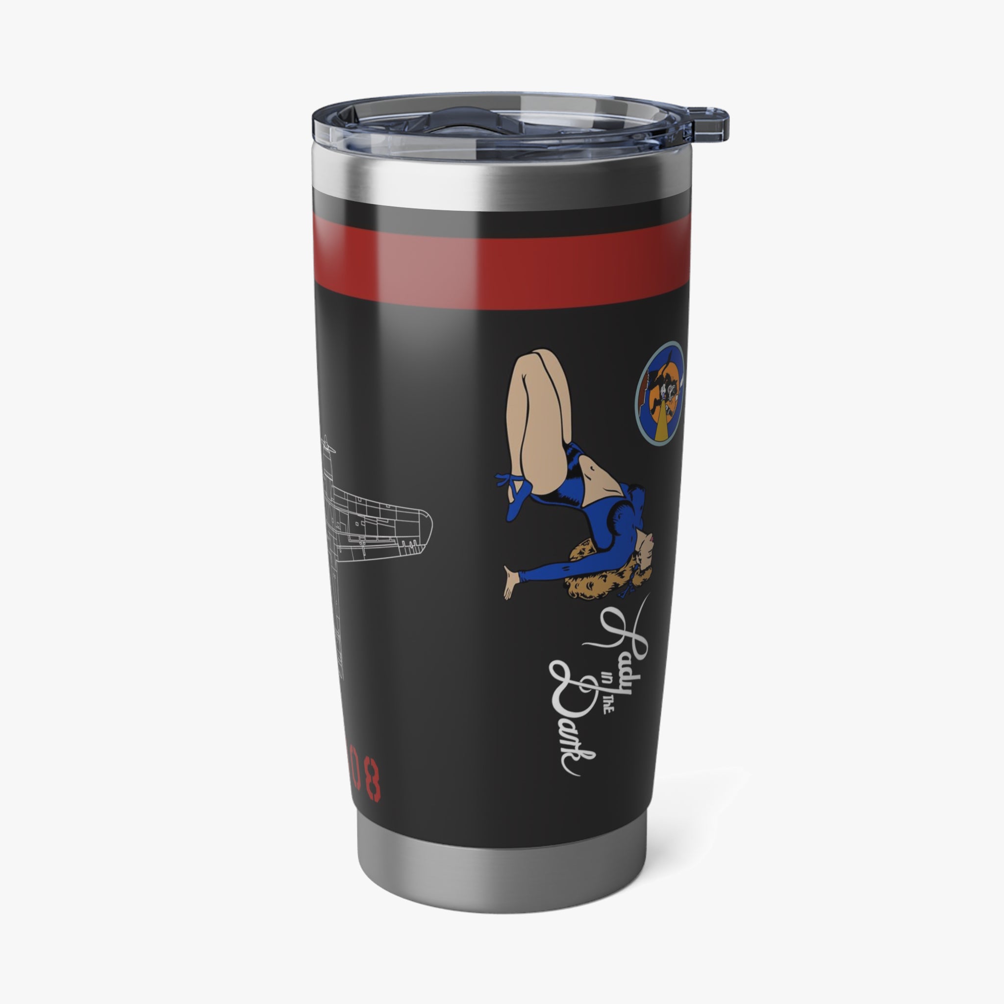 P-61 "Lady In The Dark" Inspired 20oz (590ml) Stainless Steel Tumbler - I Love a Hangar