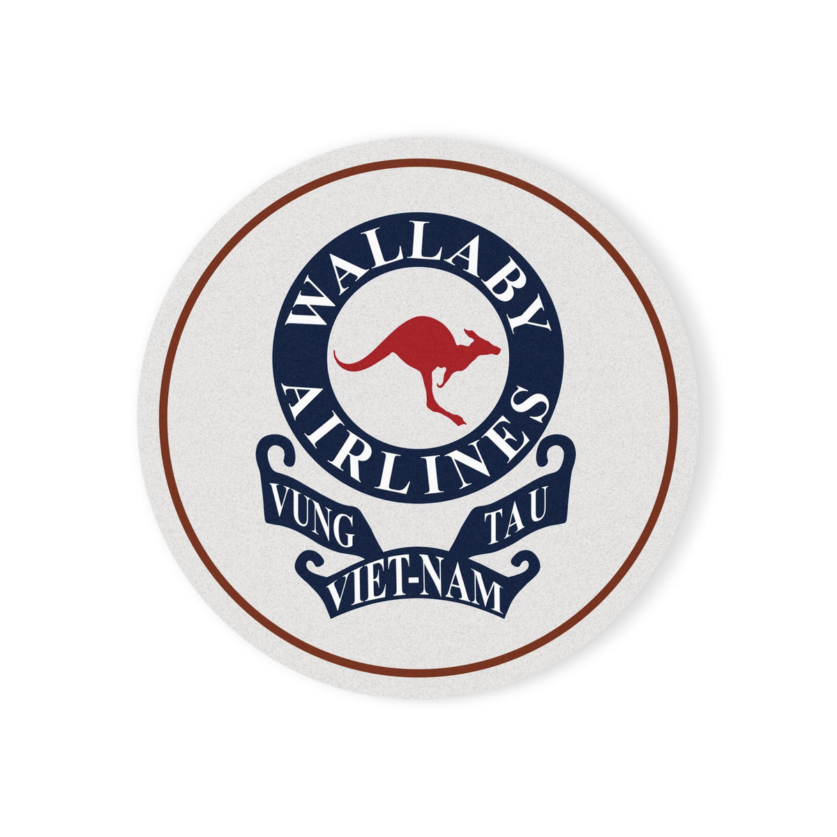 "Wallaby Airlines" Cork Back Coaster - I Love a Hangar