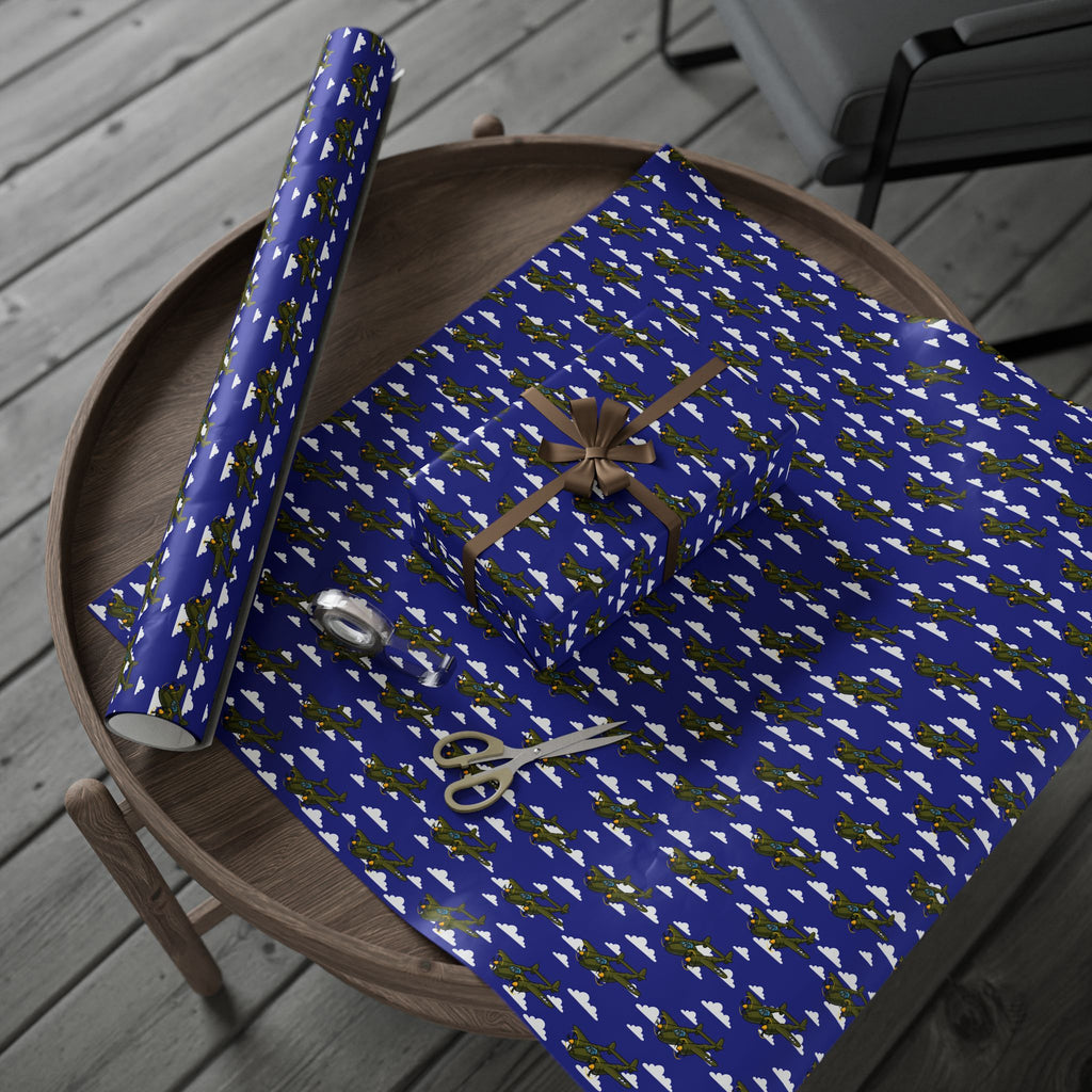 P-38 Lightning Wrapping Paper - Blue - I Love a Hangar