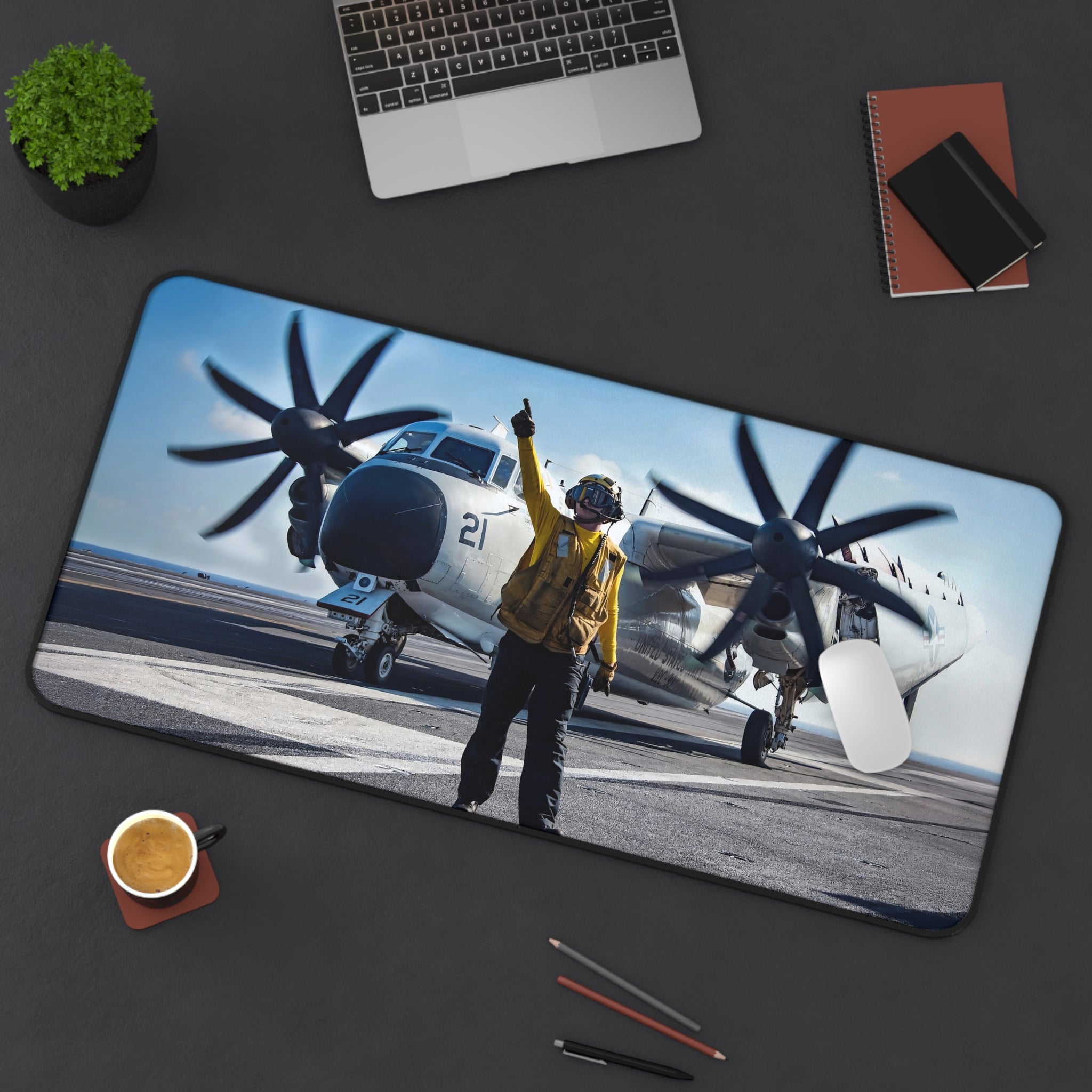 C-2 Greyhound Desk Mat - I Love a Hangar