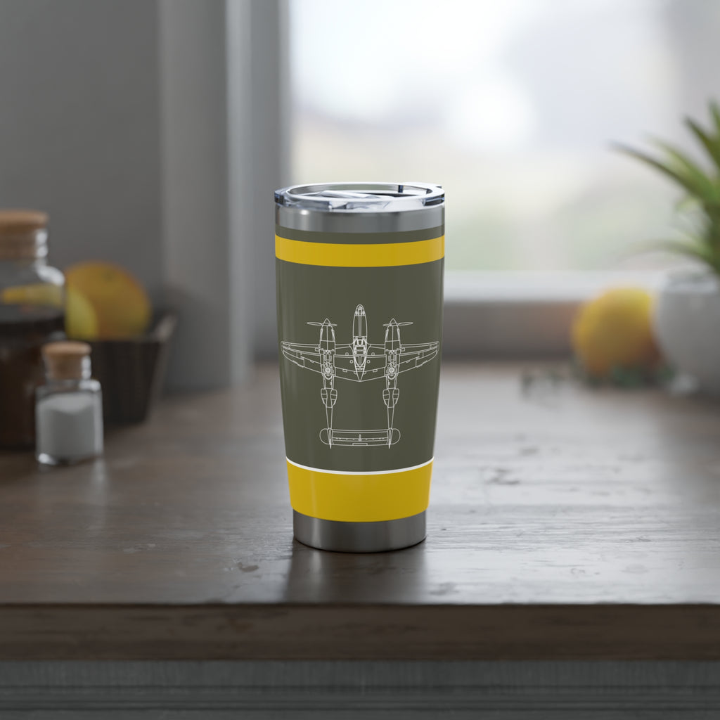 P-38 "Skidoo" Inspired 20oz (590ml) Stainless Steel Tumbler - I Love a Hangar