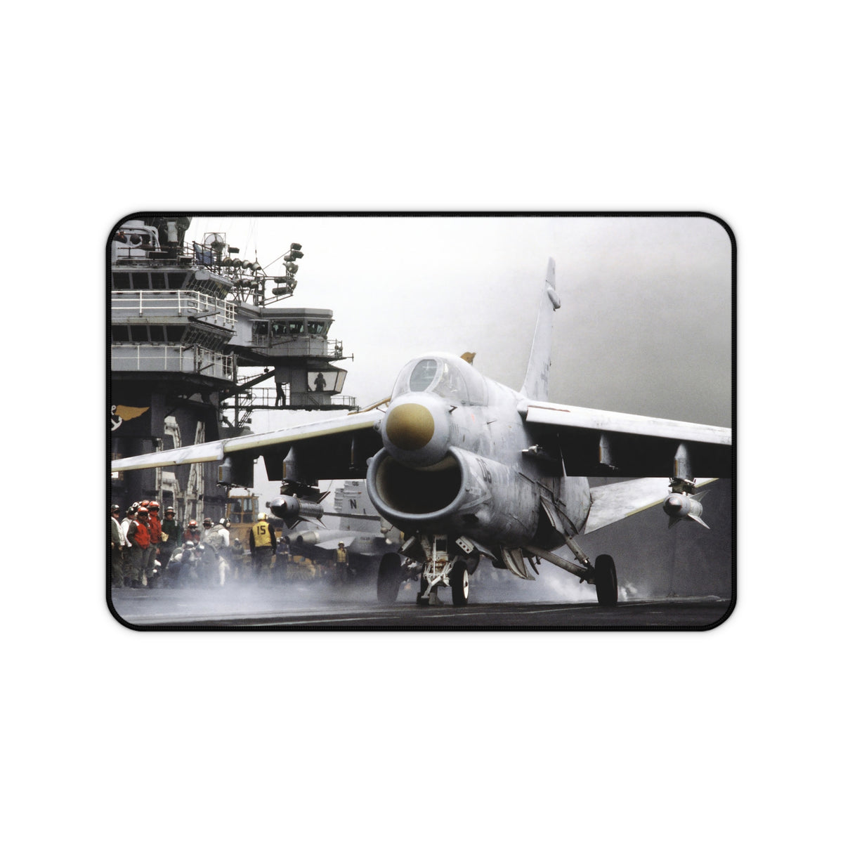 A-7 Corsair II About To Launch Desk Mat - I Love a Hangar