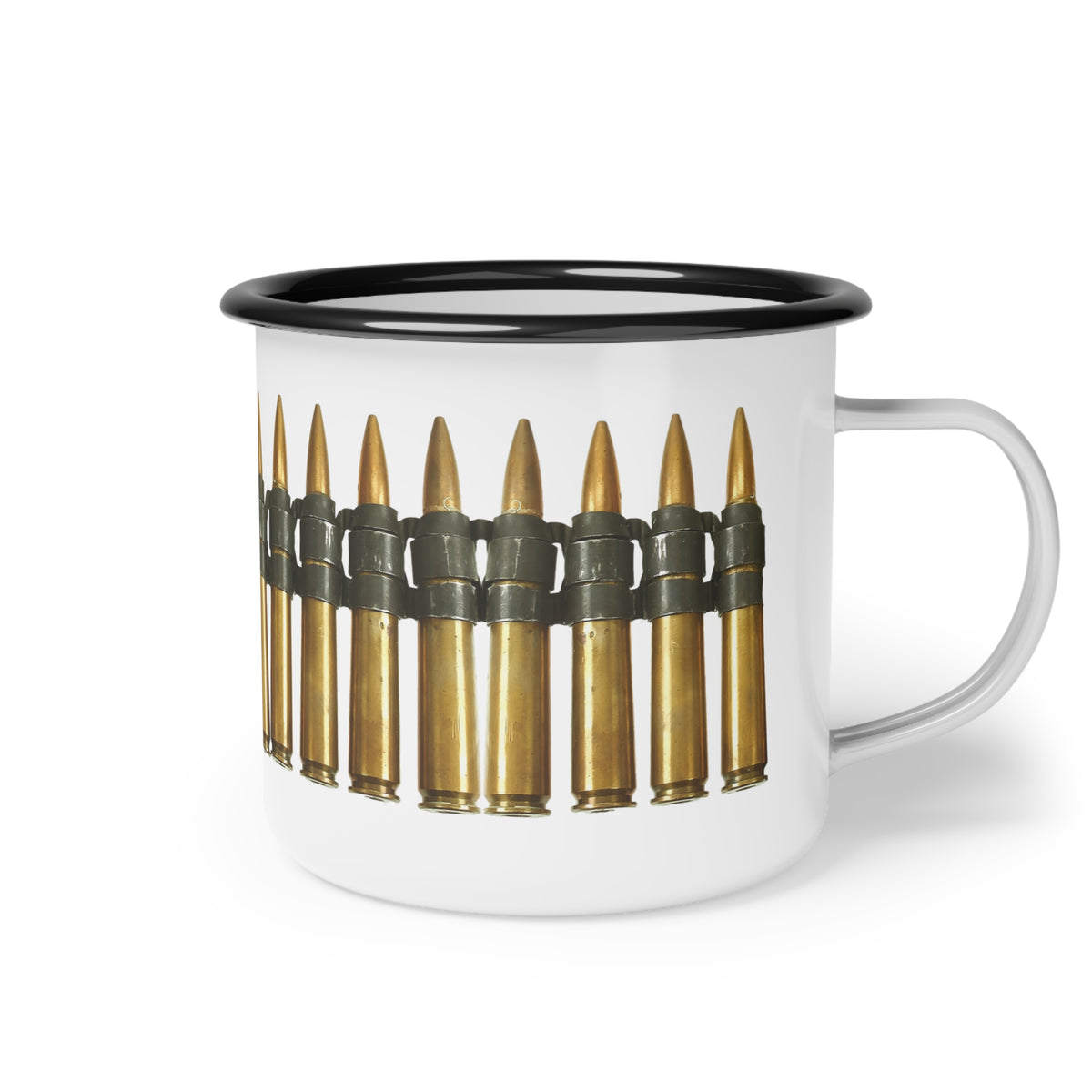 WWII .50 Cal Ammo Belt Enamel Mug - I Love a Hangar