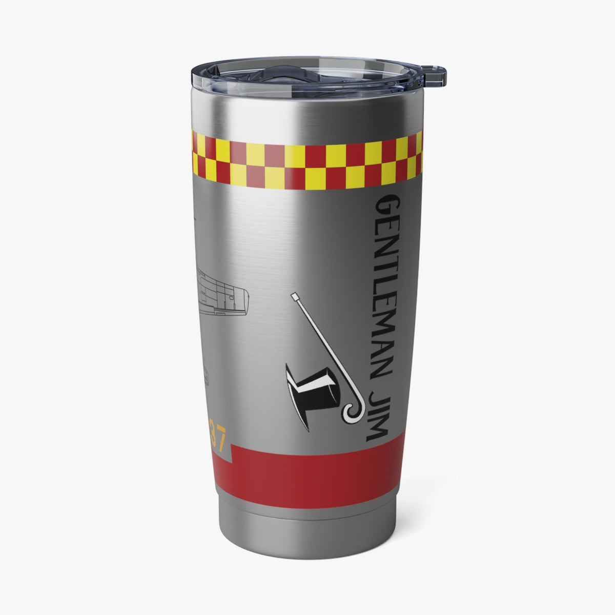 P-51 "Gentleman Jim" Inspired 20oz (590ml) Stainless Steel Tumbler - I Love a Hangar