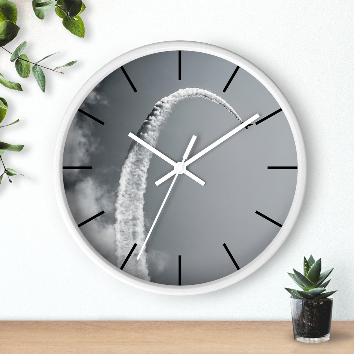 Black & White Wall Aerobatic Clock - I Love a Hangar
