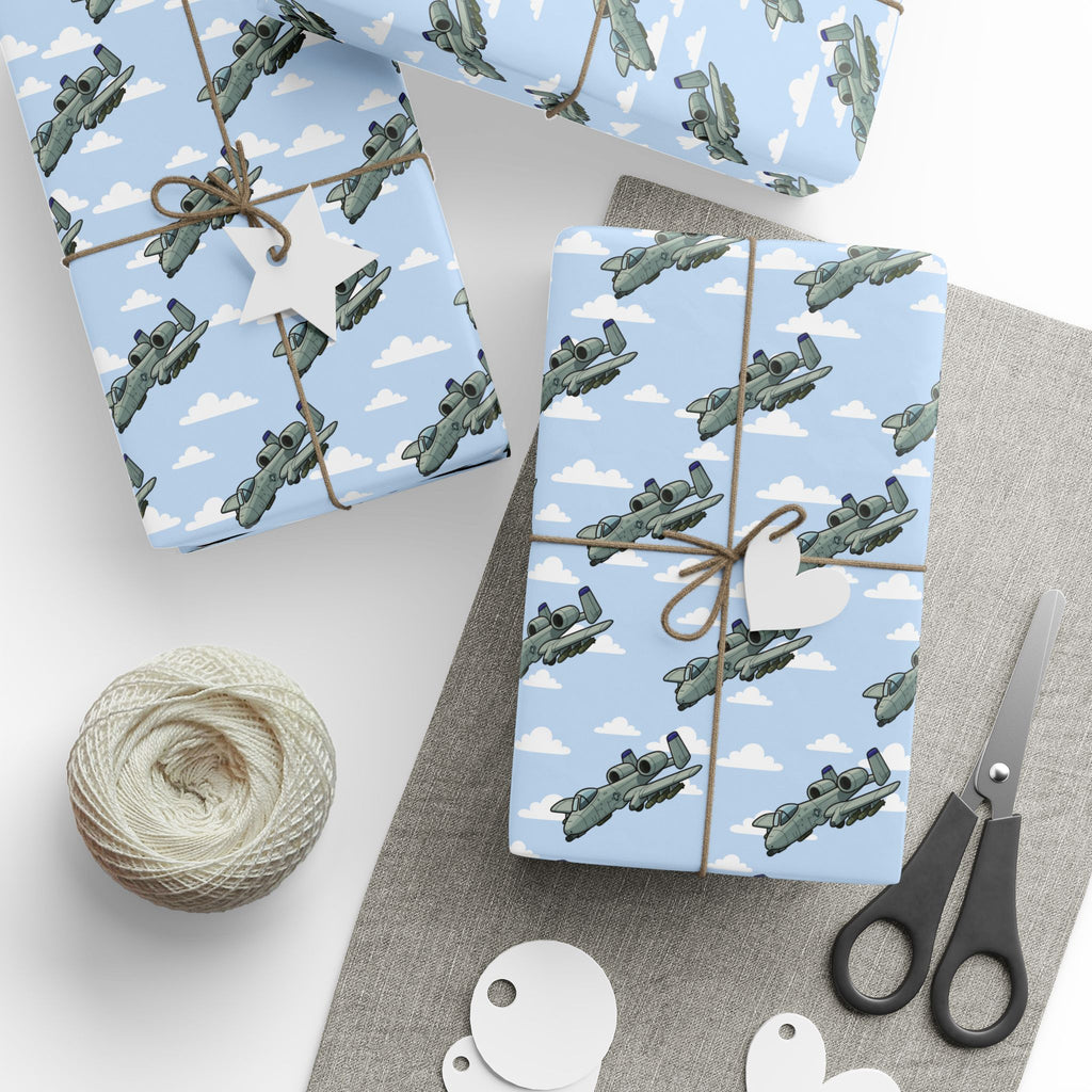A-10 Thunderbolt II Wrapping Paper -  Sky Blue