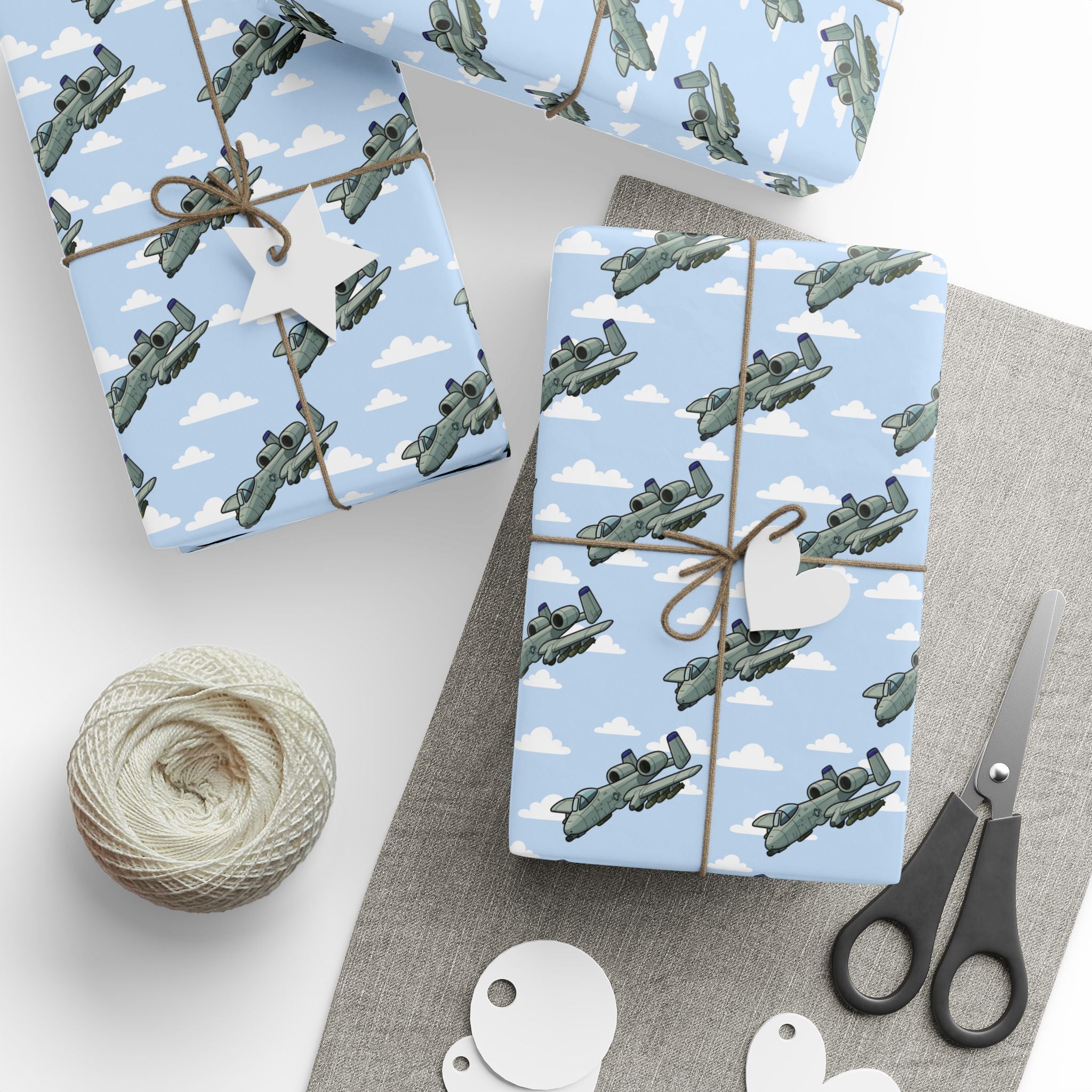 A-10 Thunderbolt II Wrapping Paper -  Sky Blue