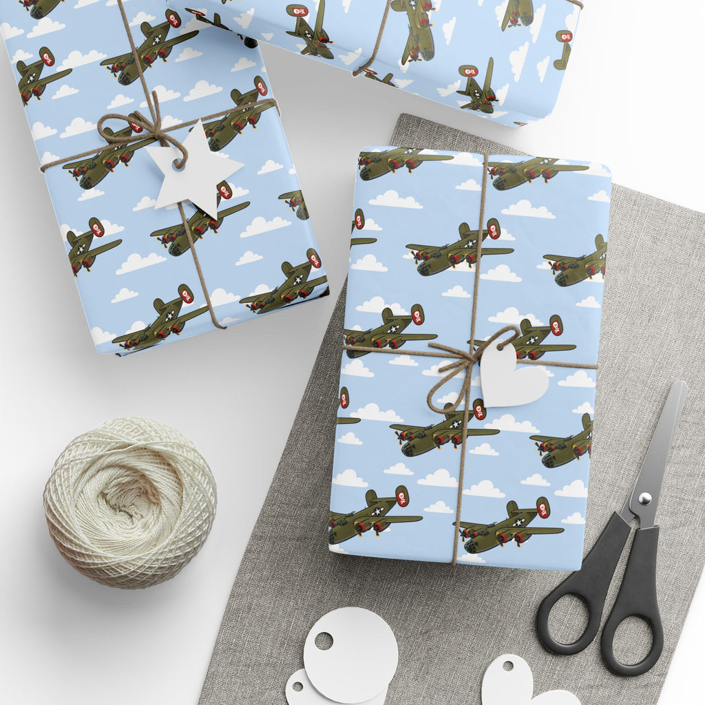 B-24 Liberator Wrapping Paper -  Sky Blue