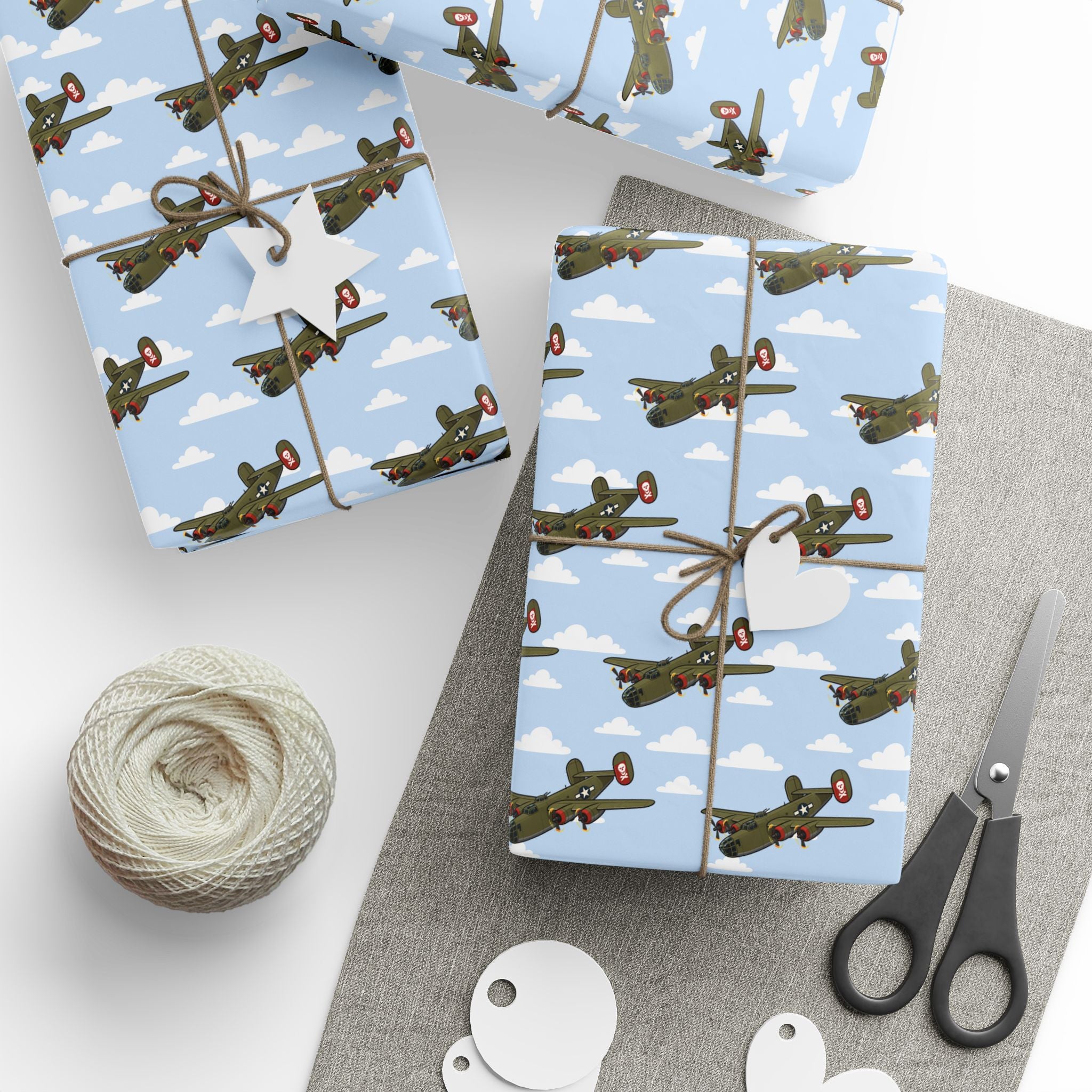B-24 Liberator Wrapping Paper -  Sky Blue