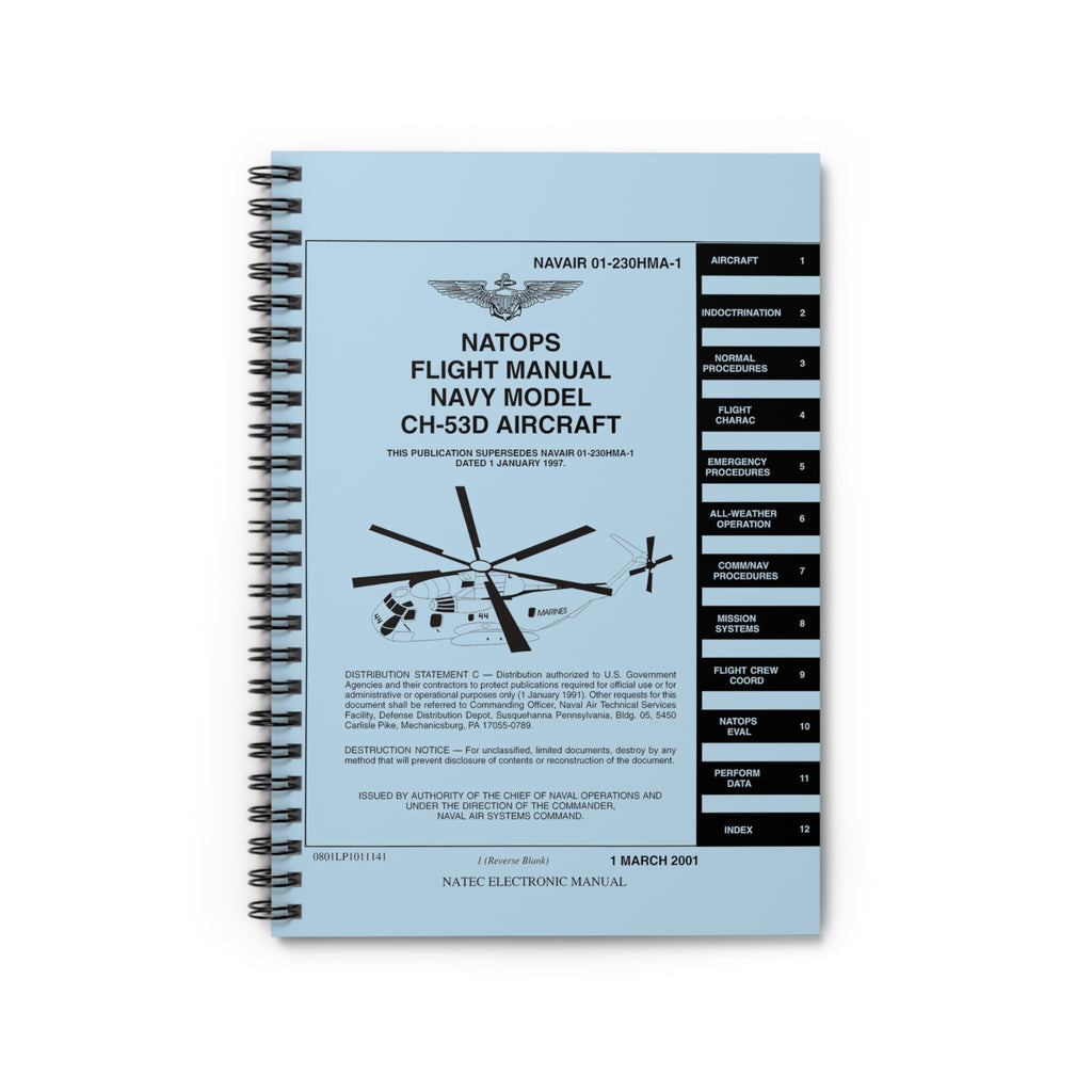 CH-53D Sea Stallion NATOPS Inspired Spiral Notebook