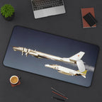 F-4 Phantom Intercepting a Tu-95 Bear Desk Mat - I Love a Hangar