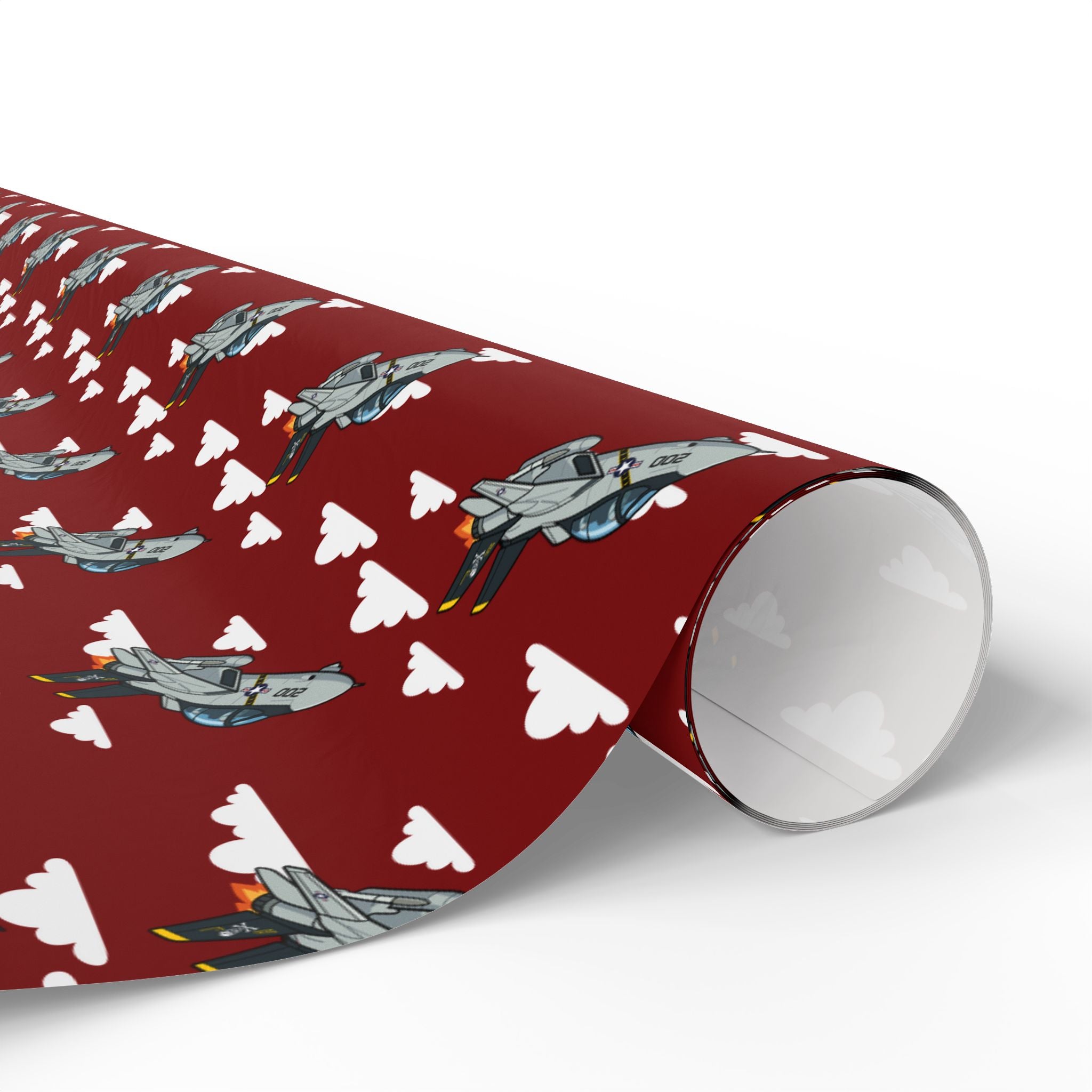 F-14 Tomcat Wrapping Paper - Maroon - I Love a Hangar