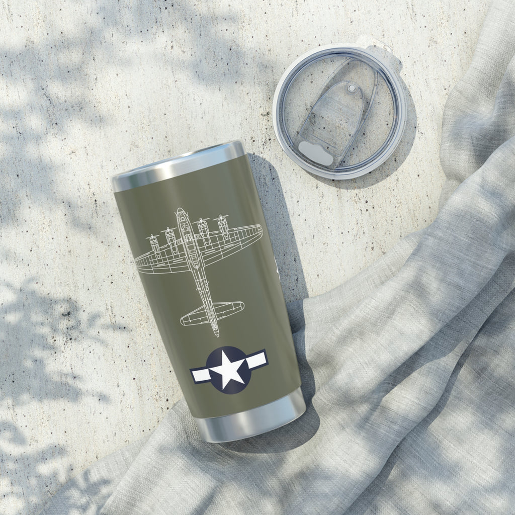 B-17 "Spirit of '44" Inspired 20oz (590ml) Stainless Steel Tumbler - I Love a Hangar