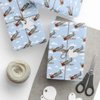 AT-6 Texan (Bare Metal) Wrapping Paper -  Sky Blue