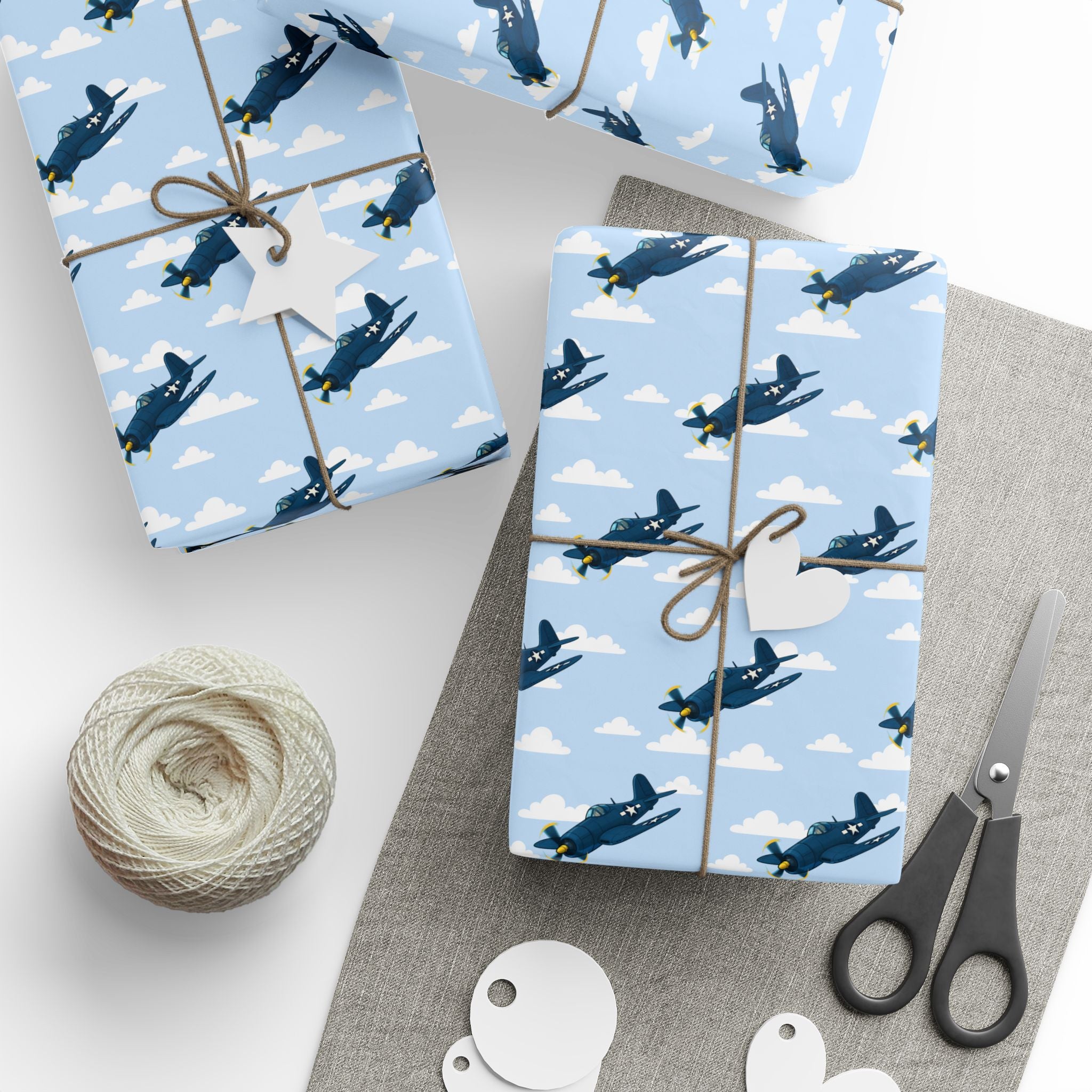 F4U Corsair Wrapping Paper - Sky Blue - I Love a Hangar