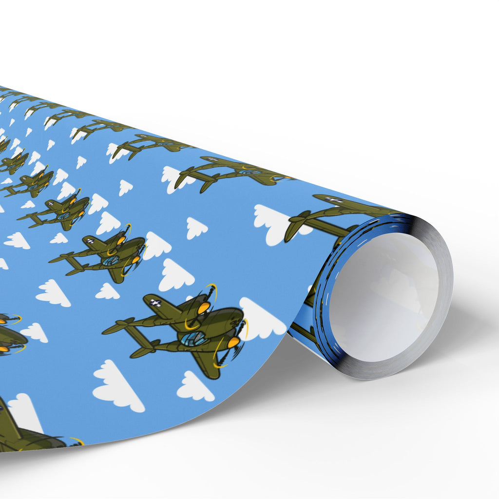 P-38 Lightning Wrapping Paper - Light Blue - I Love a Hangar