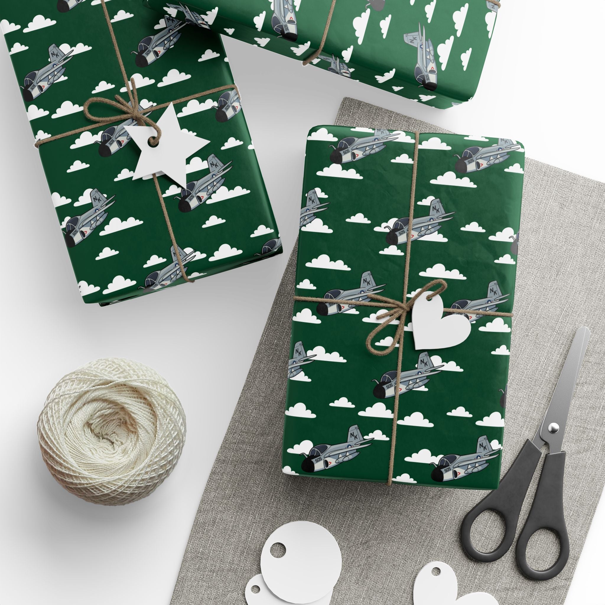 A-6 Intruder Wrapping Paper - Green - I Love a Hangar