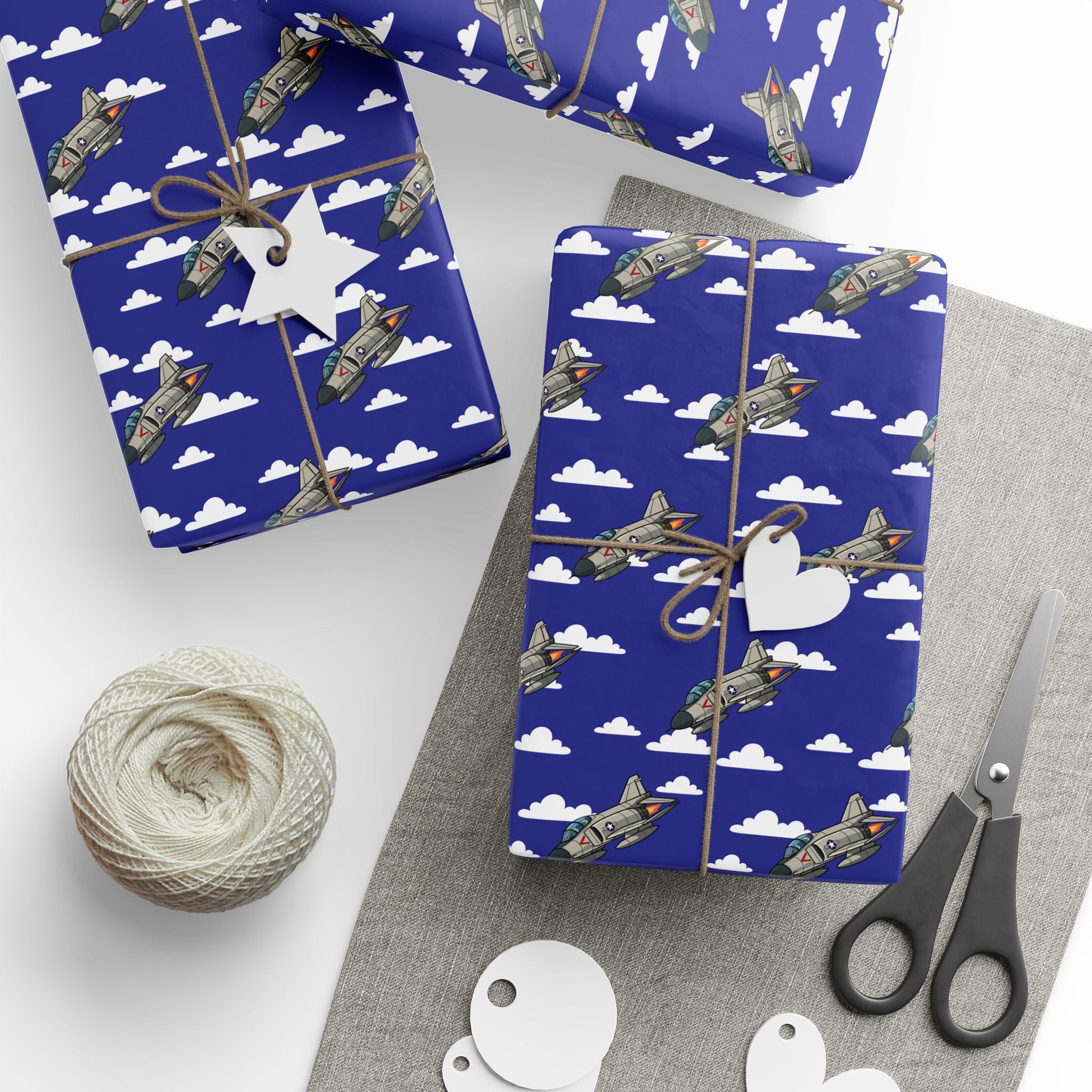 F-4 Phantom Wrapping Paper - Blue - I Love a Hangar