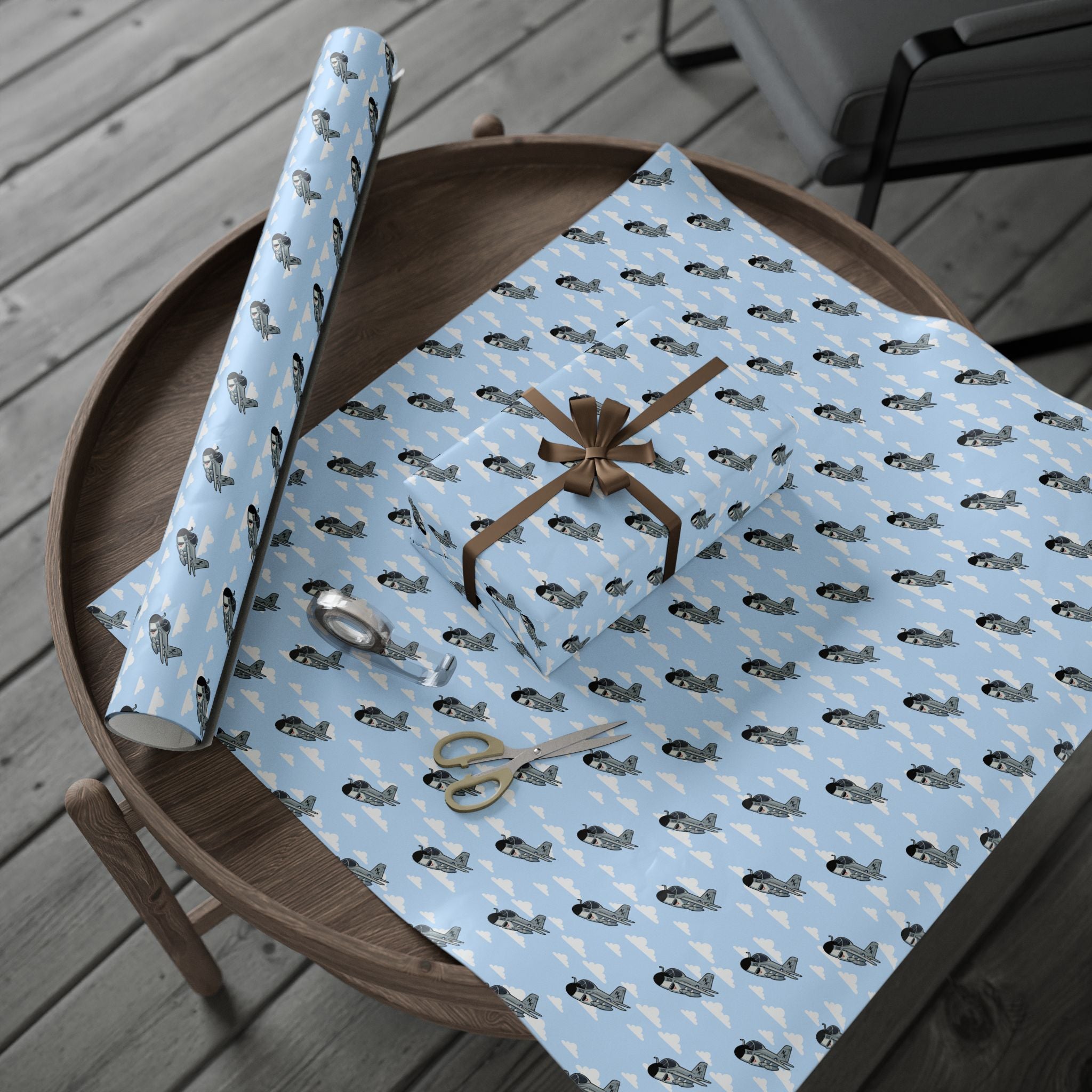 A-6 Intruder Wrapping Paper - Sky Blue - I Love a Hangar