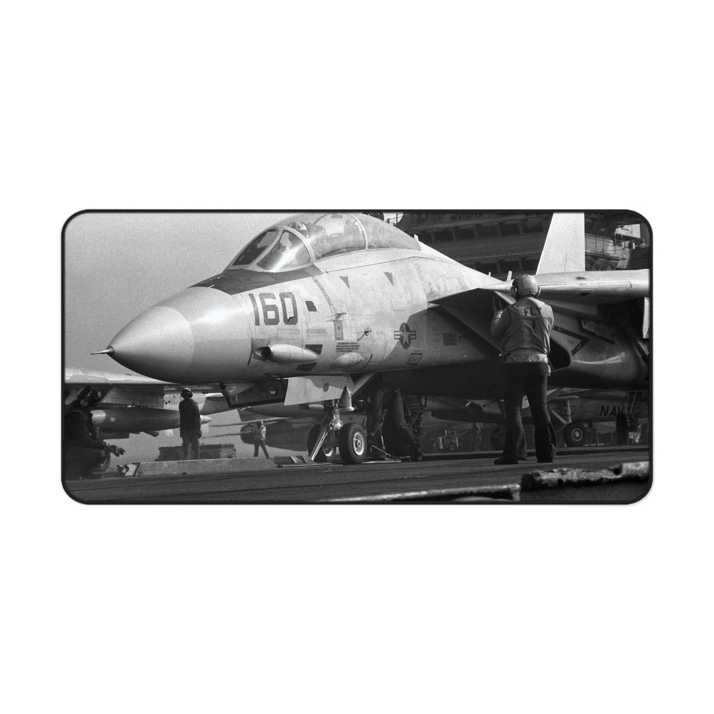 F-14 "Tomcat" About To Launch Desk Mat - I Love a Hangar